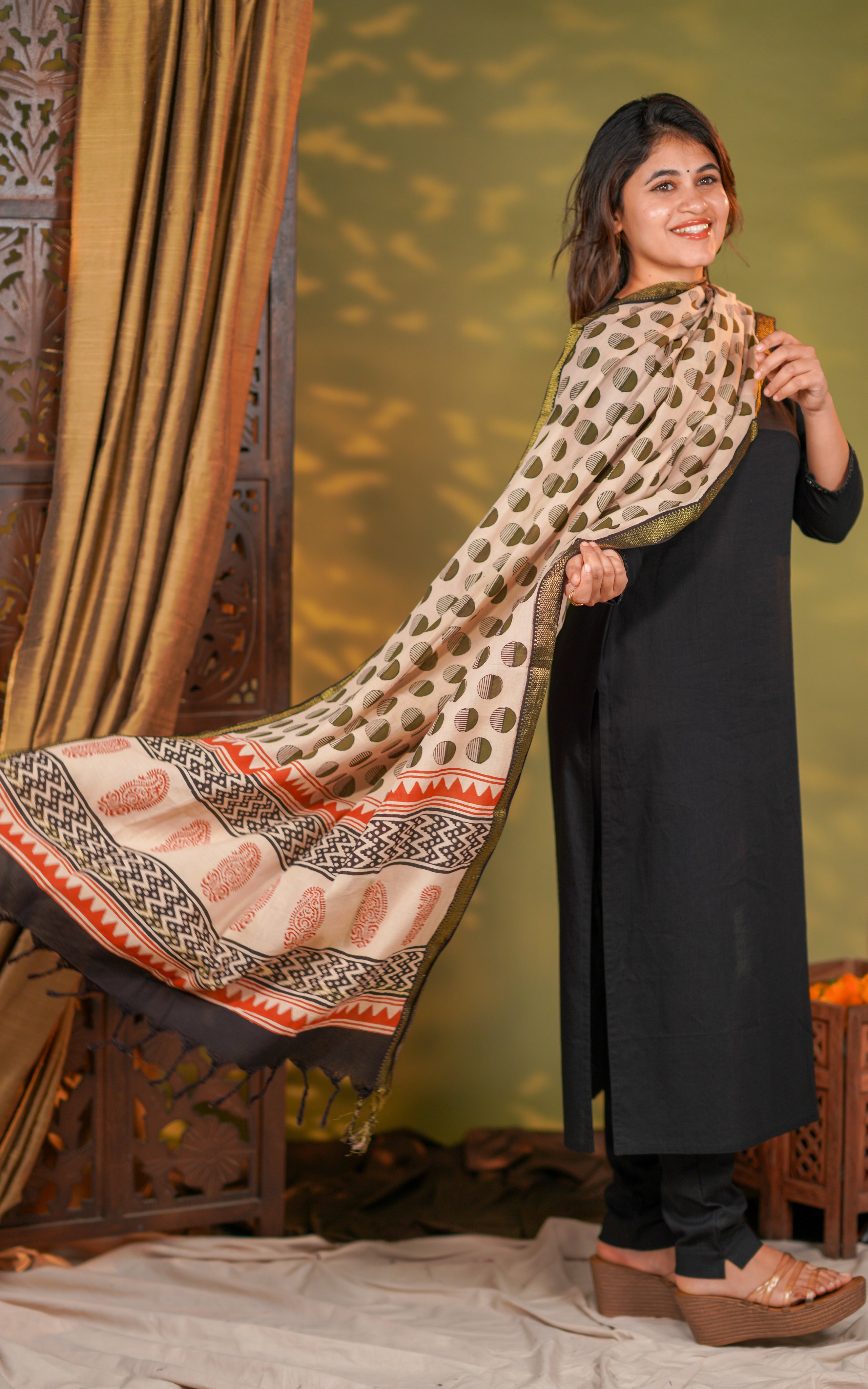 Handblock Mangalagiri Dupatta 18