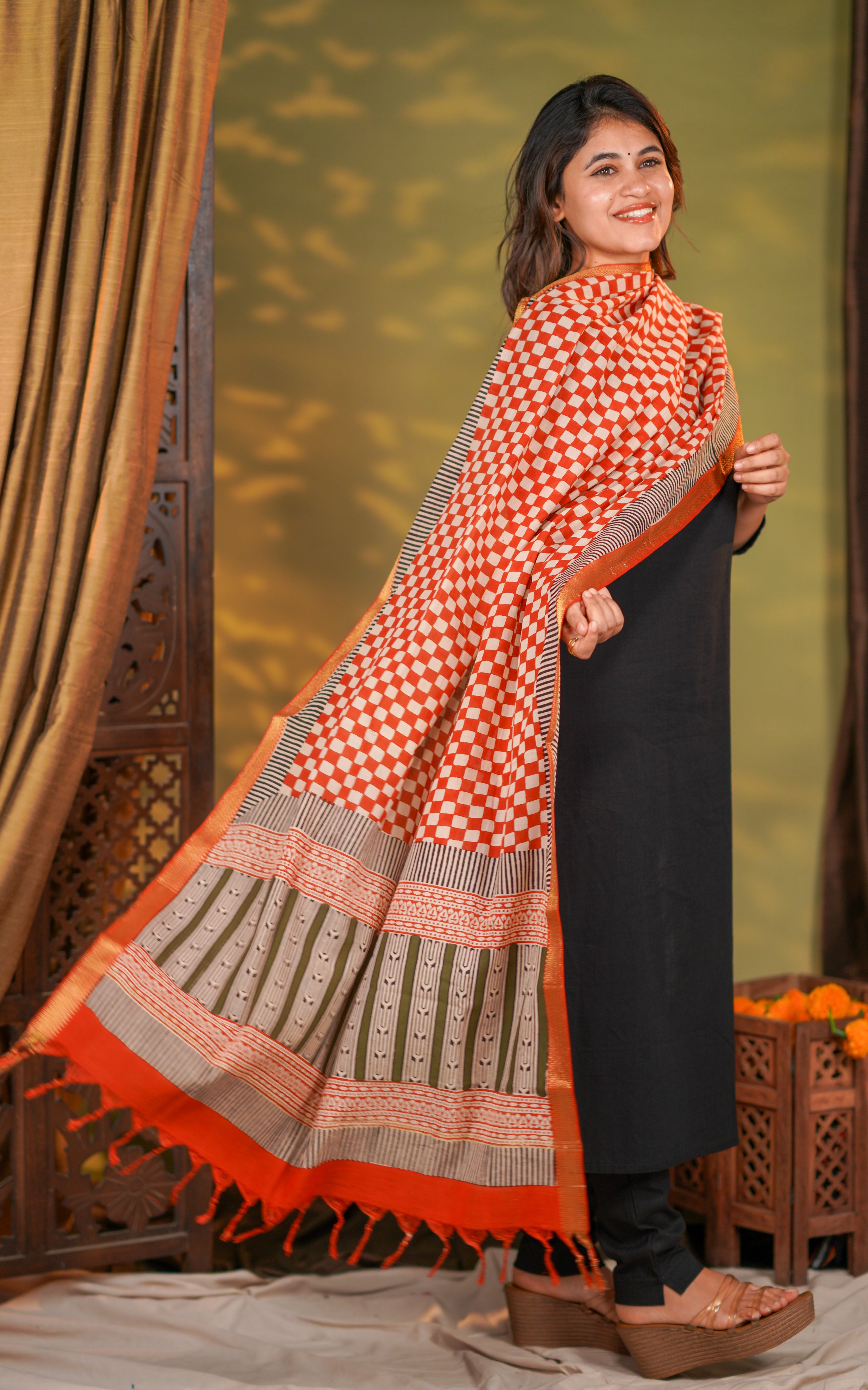 Handblock Mangalagiri Dupatta 29