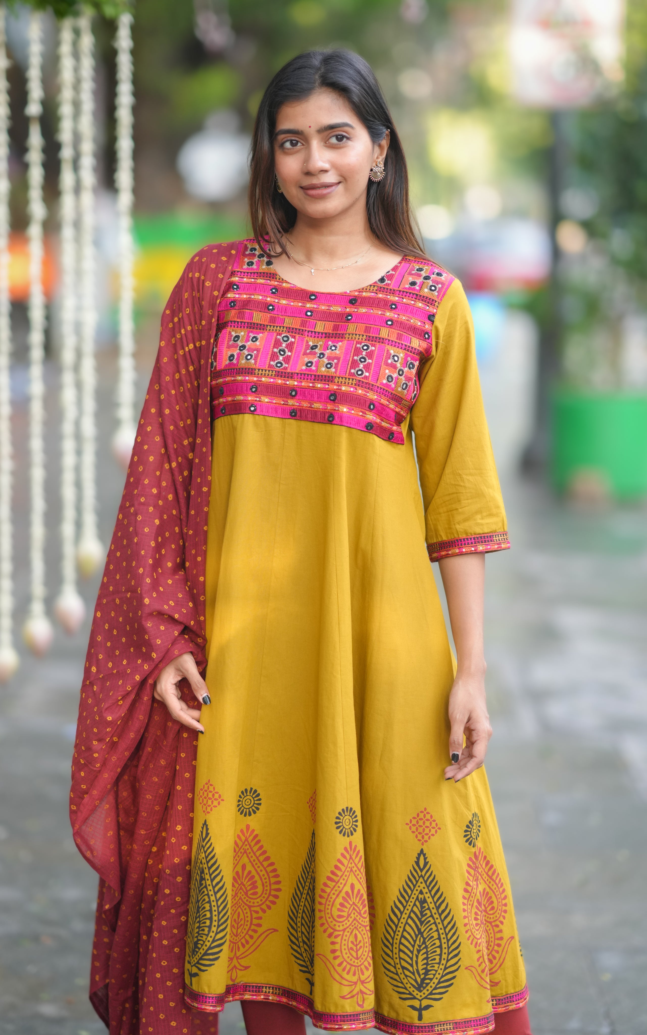 Poongkodi Mastard (Kurti+Dupatta)