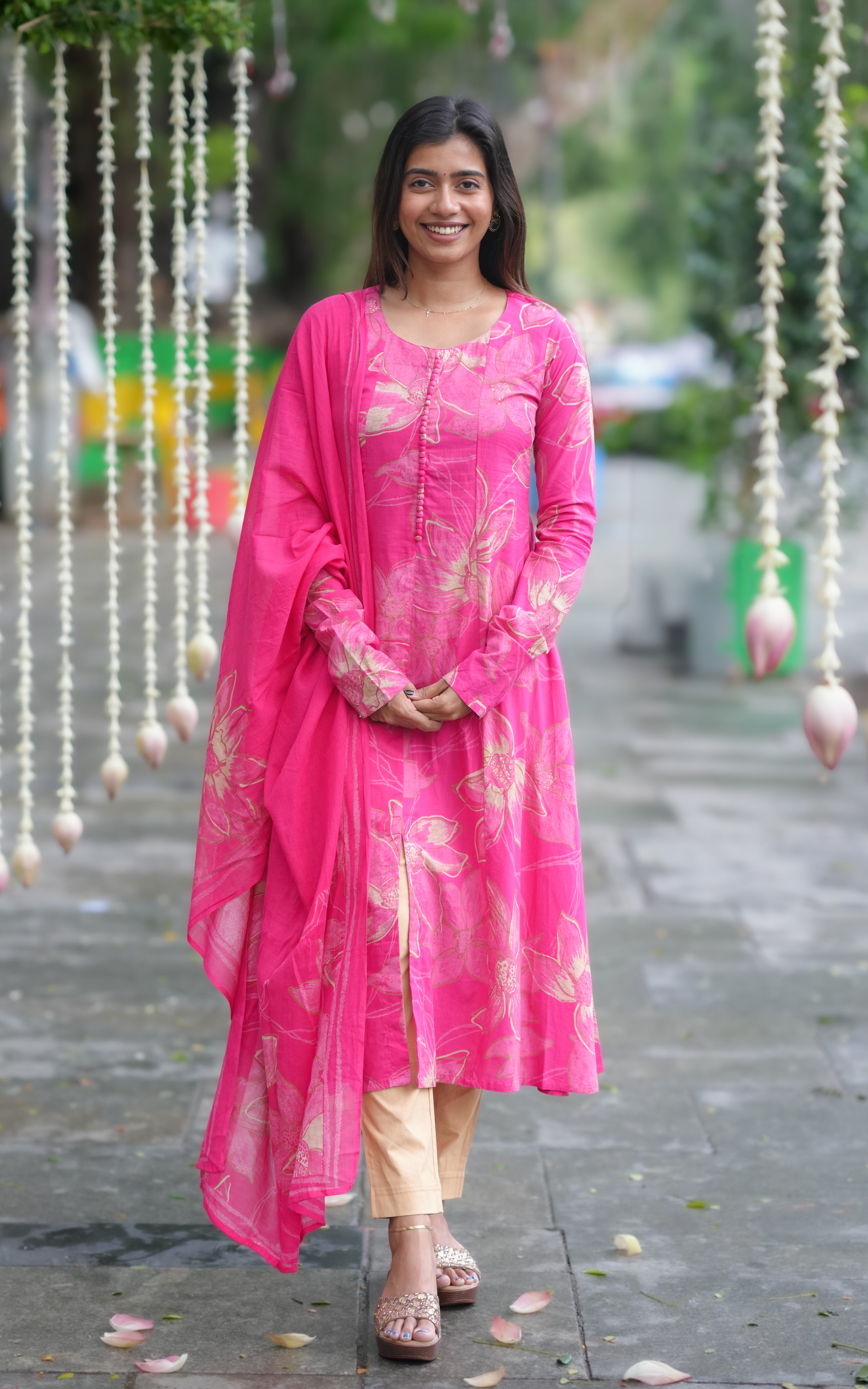 Cotton A-line kurti for women
