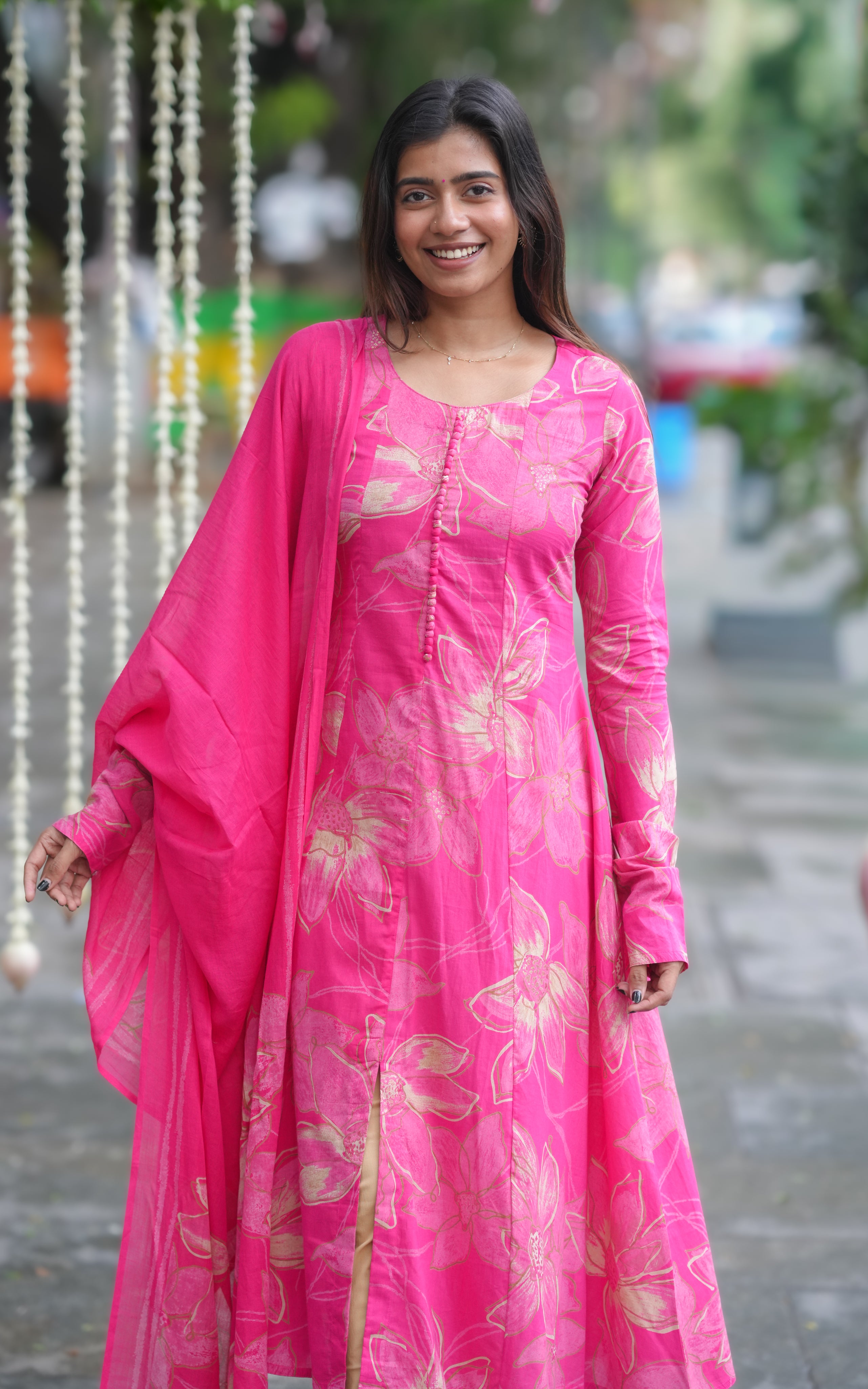 Pink Aline kurti for women