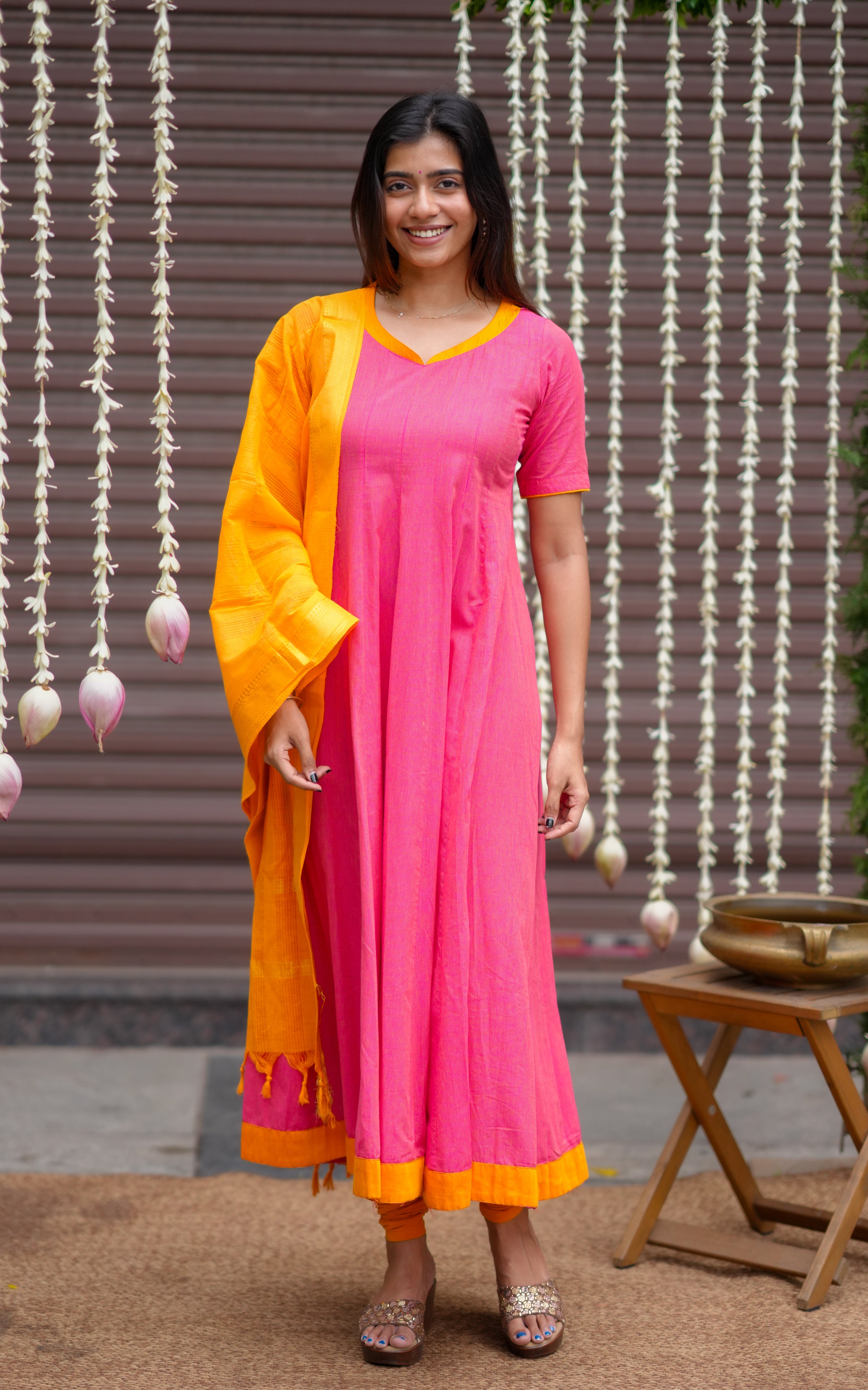 Desiga Dark Peach (Kurti+Dupatta)