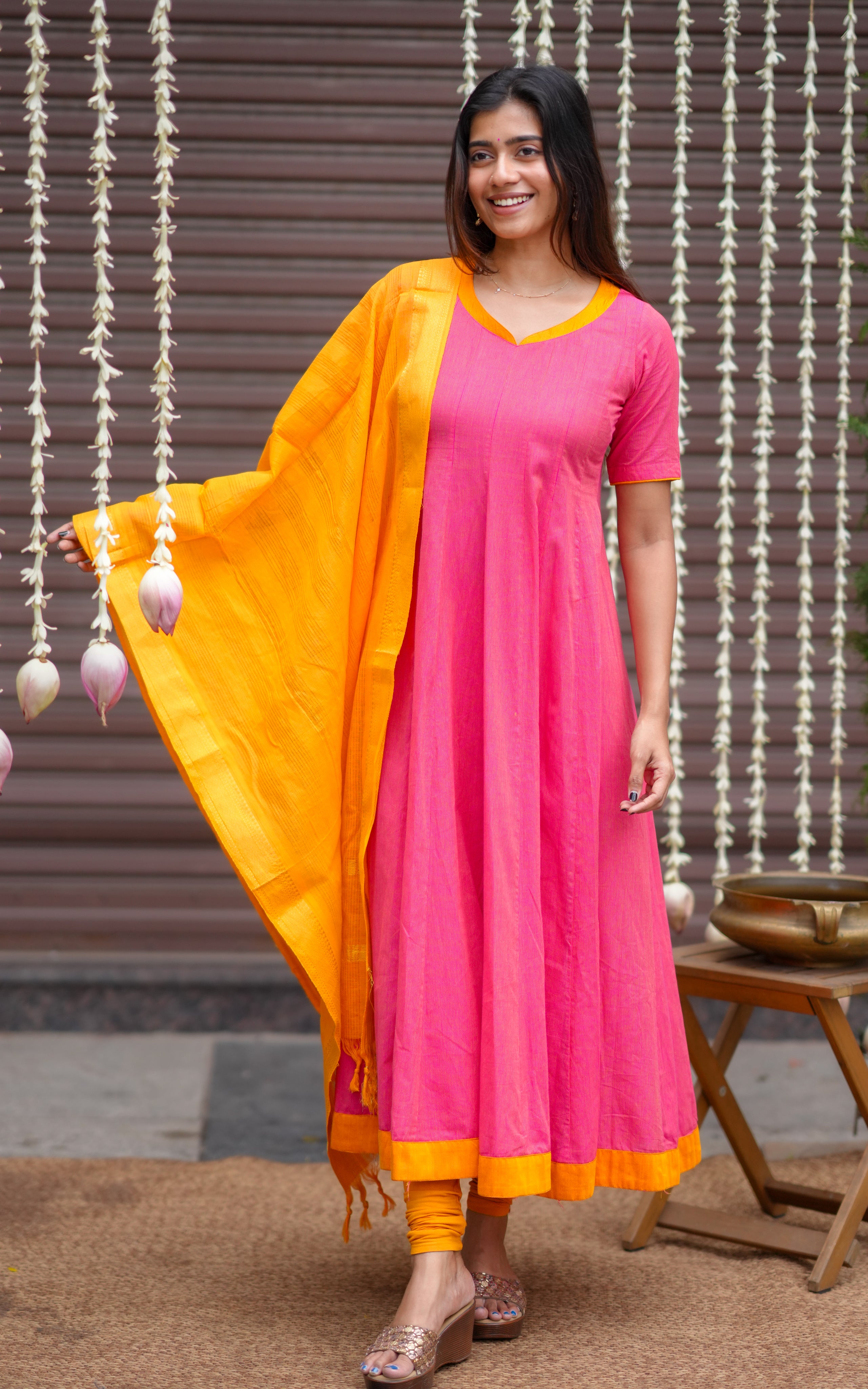 Desiga Dark Peach (Kurti+Dupatta)