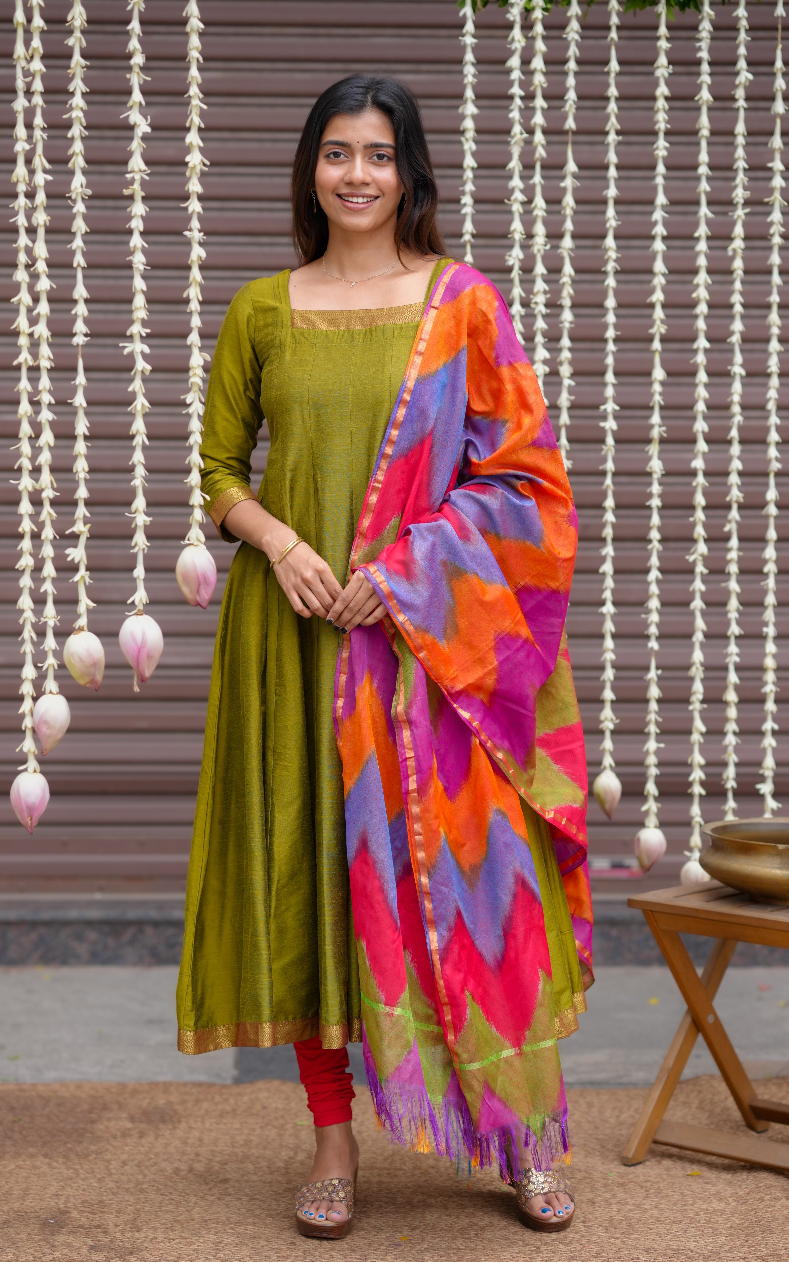 Suzhali Mehandi Green (Kurti+Dupatta)