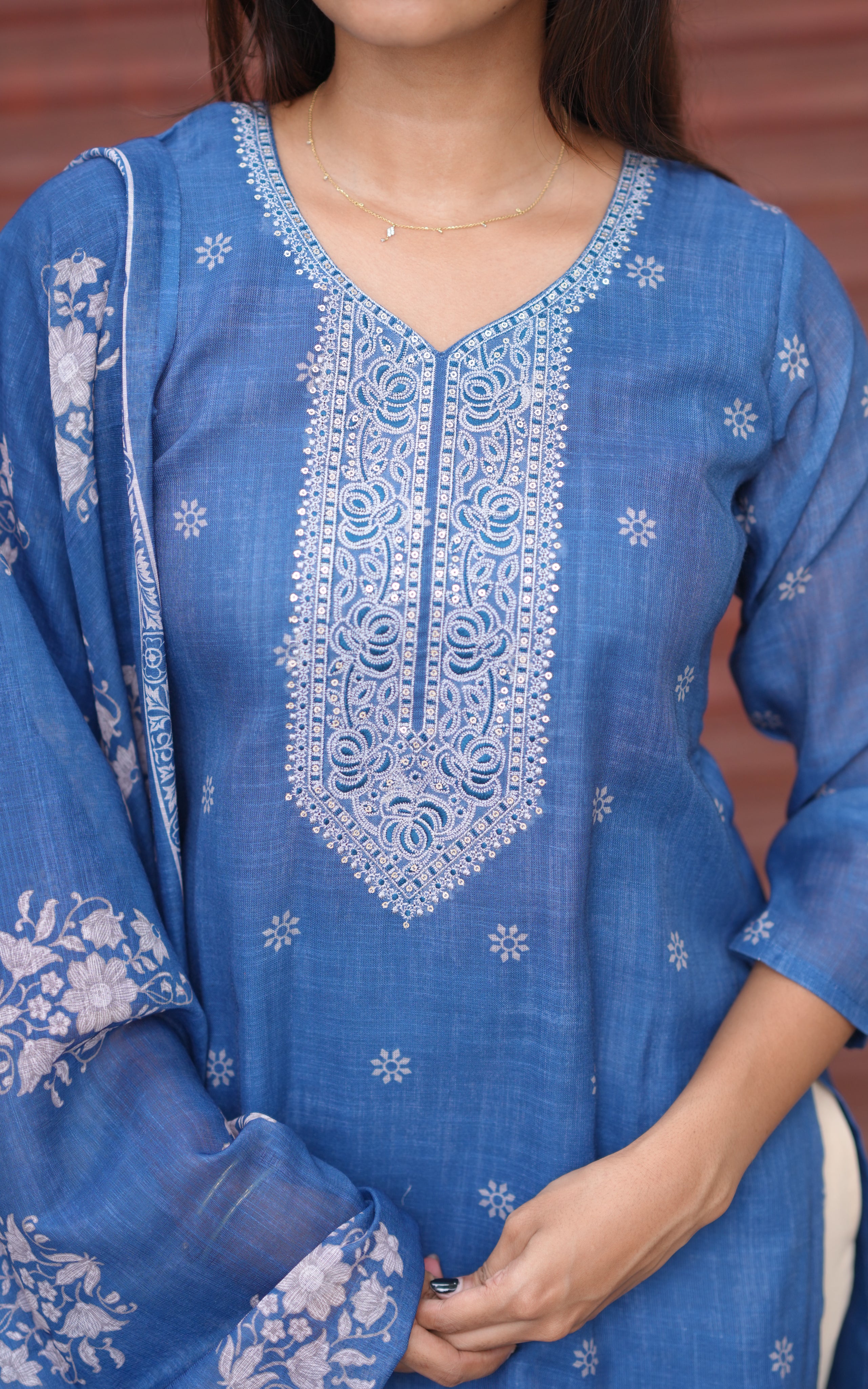 Srinidhi Blue (Kurti+Dupatta)