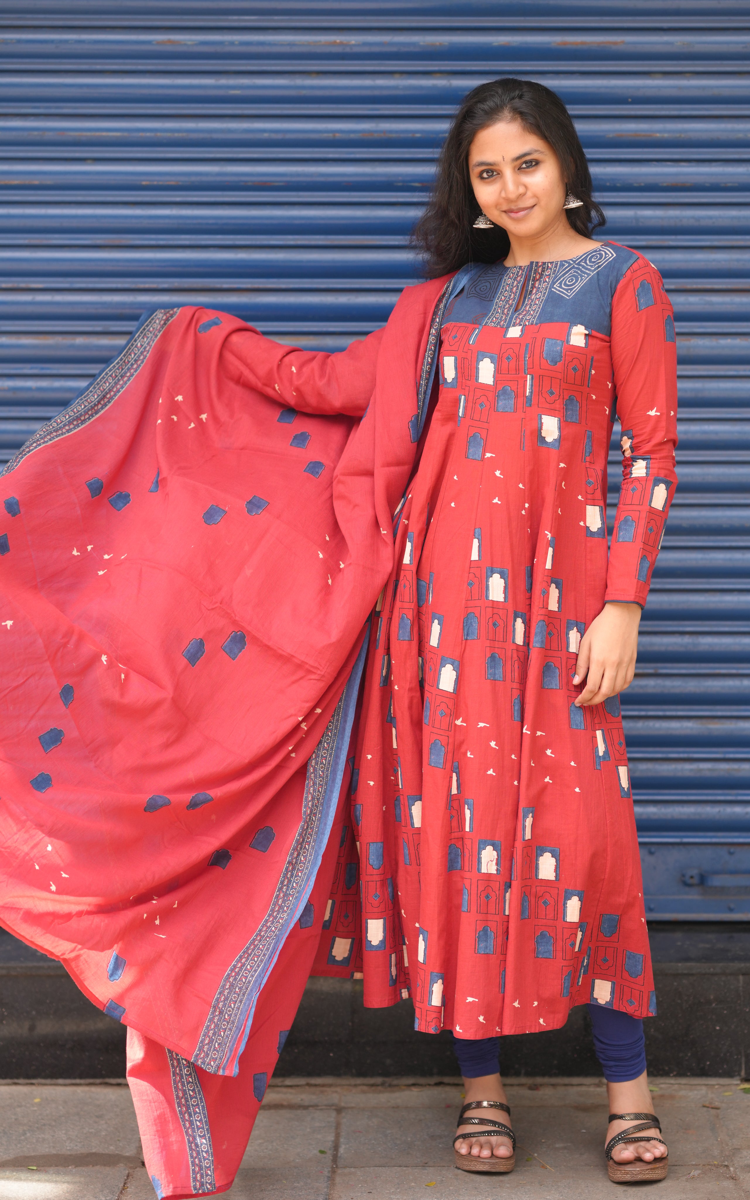 Blbina Maroon (Kurti+Dupatta)