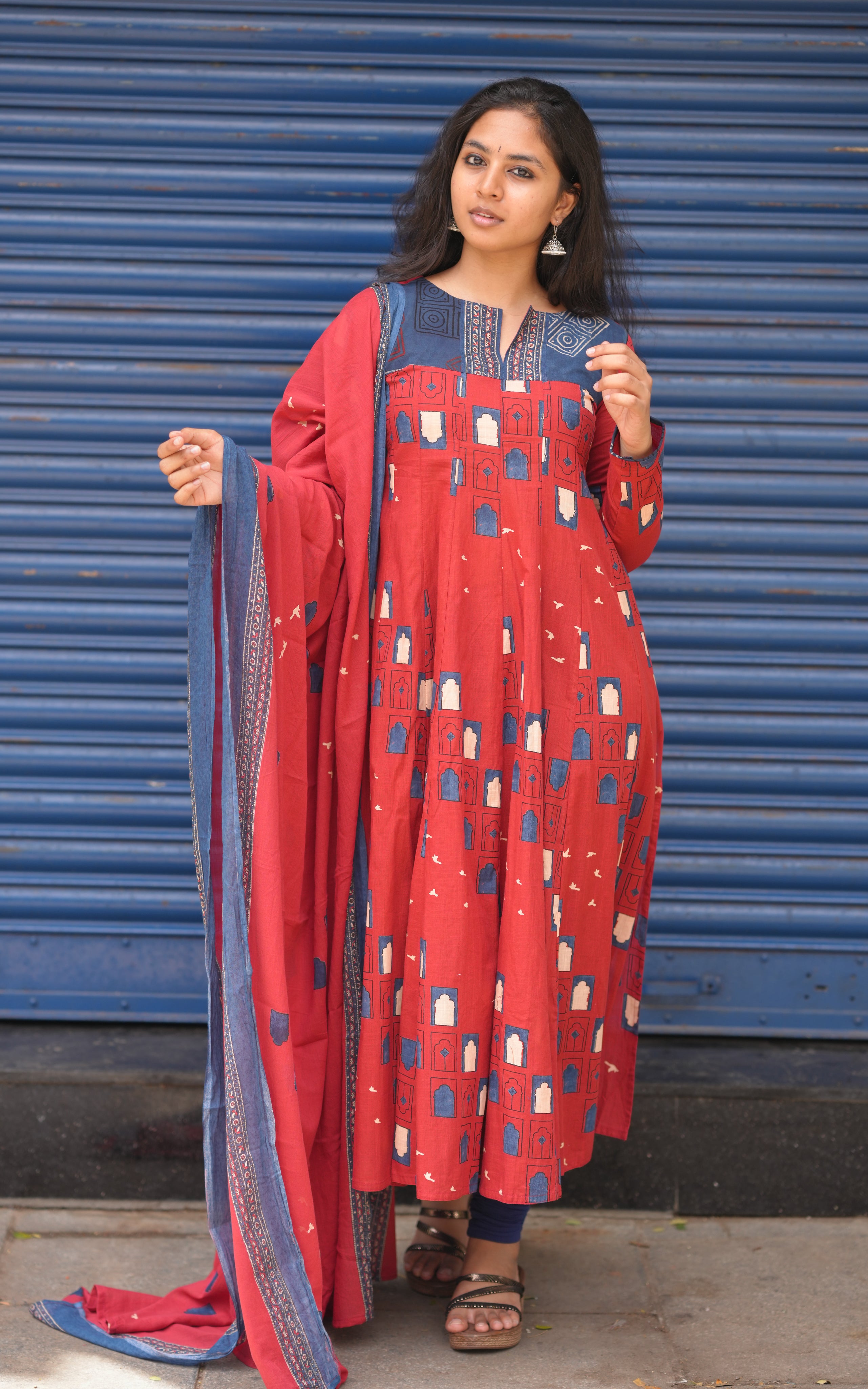 Blbina Maroon (Kurti+Dupatta)