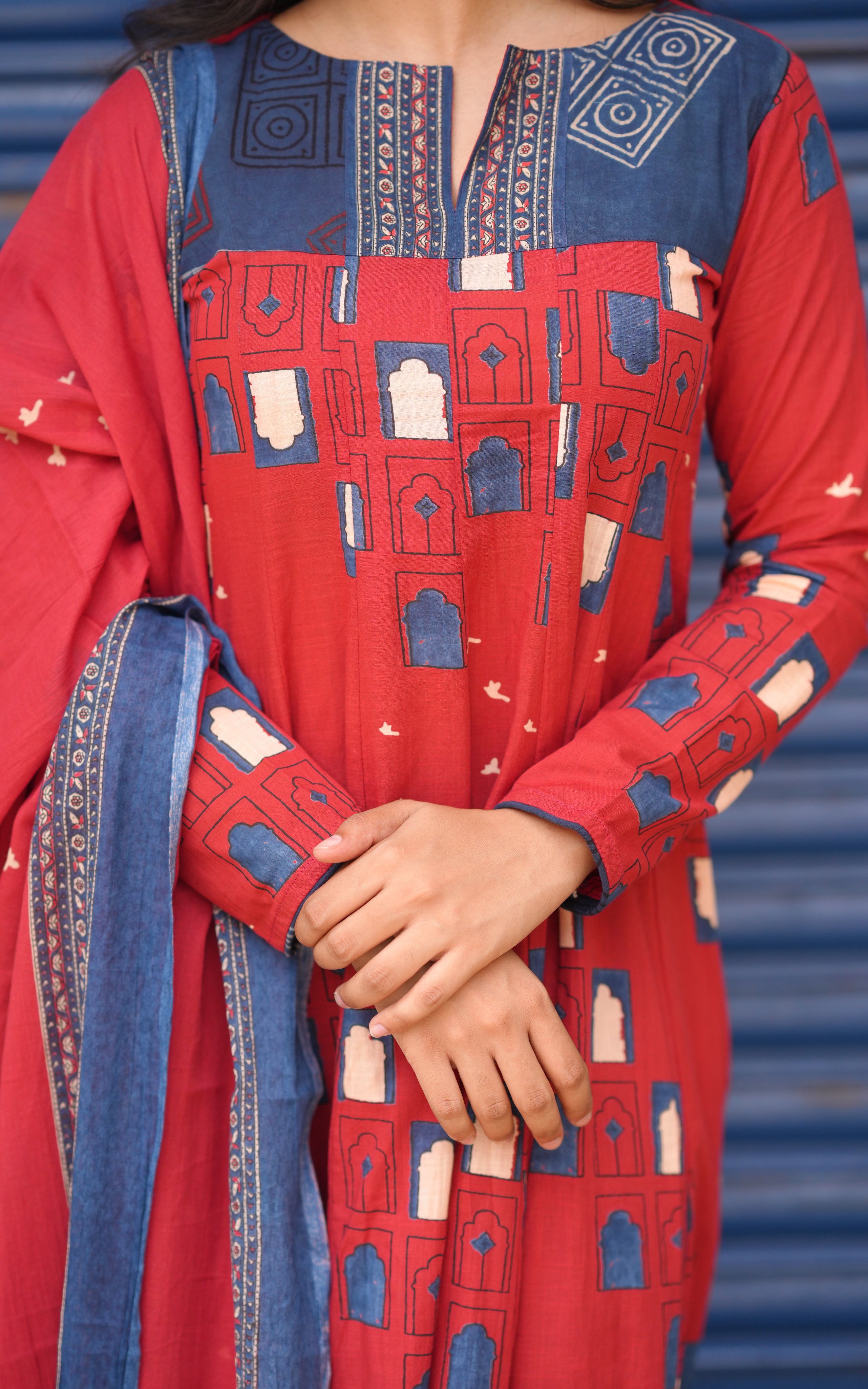 Blbina Maroon (Kurti+Dupatta)