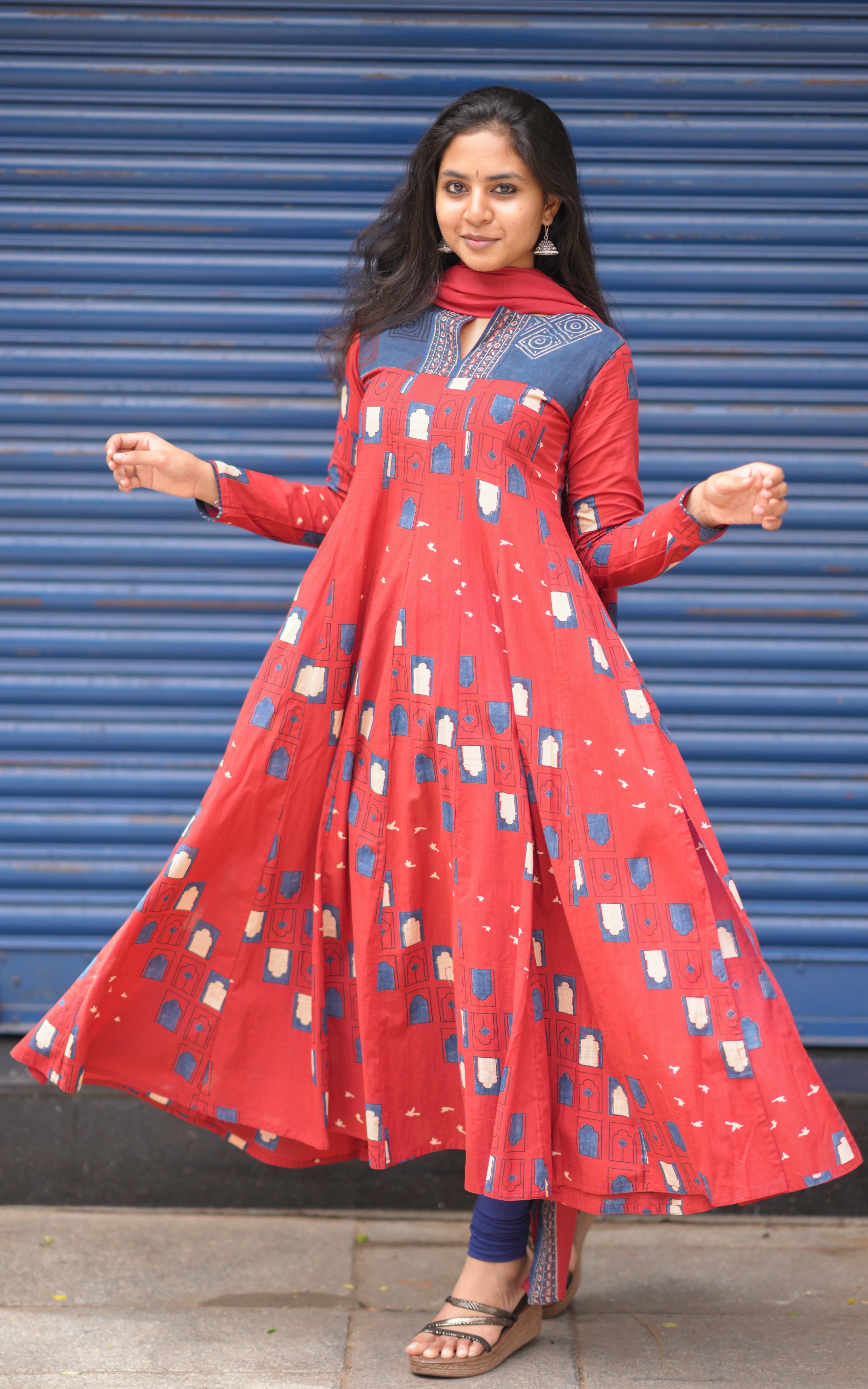 Blbina Maroon (Kurti+Dupatta)