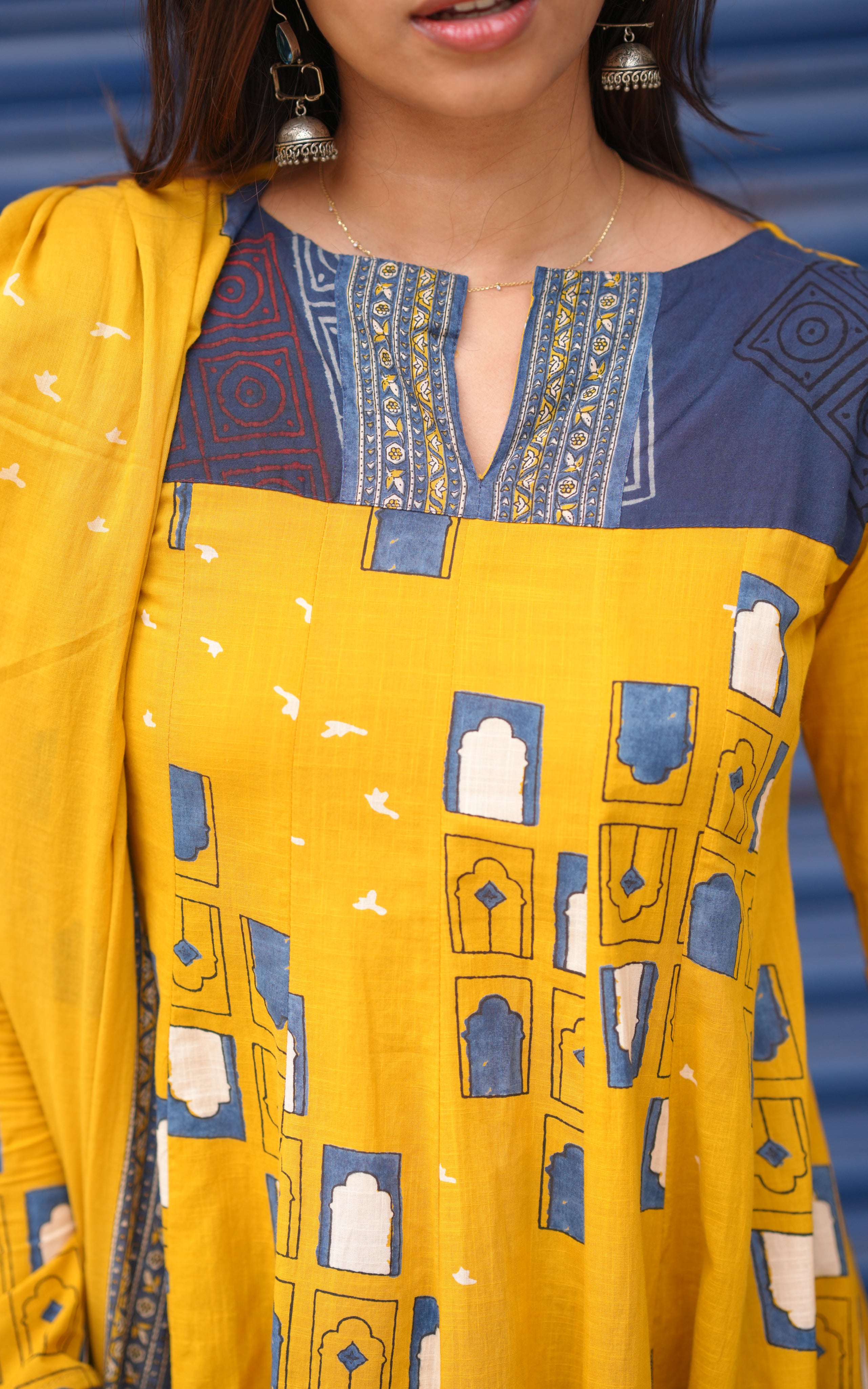 Blbina Mustard (Kurti+Dupatta)