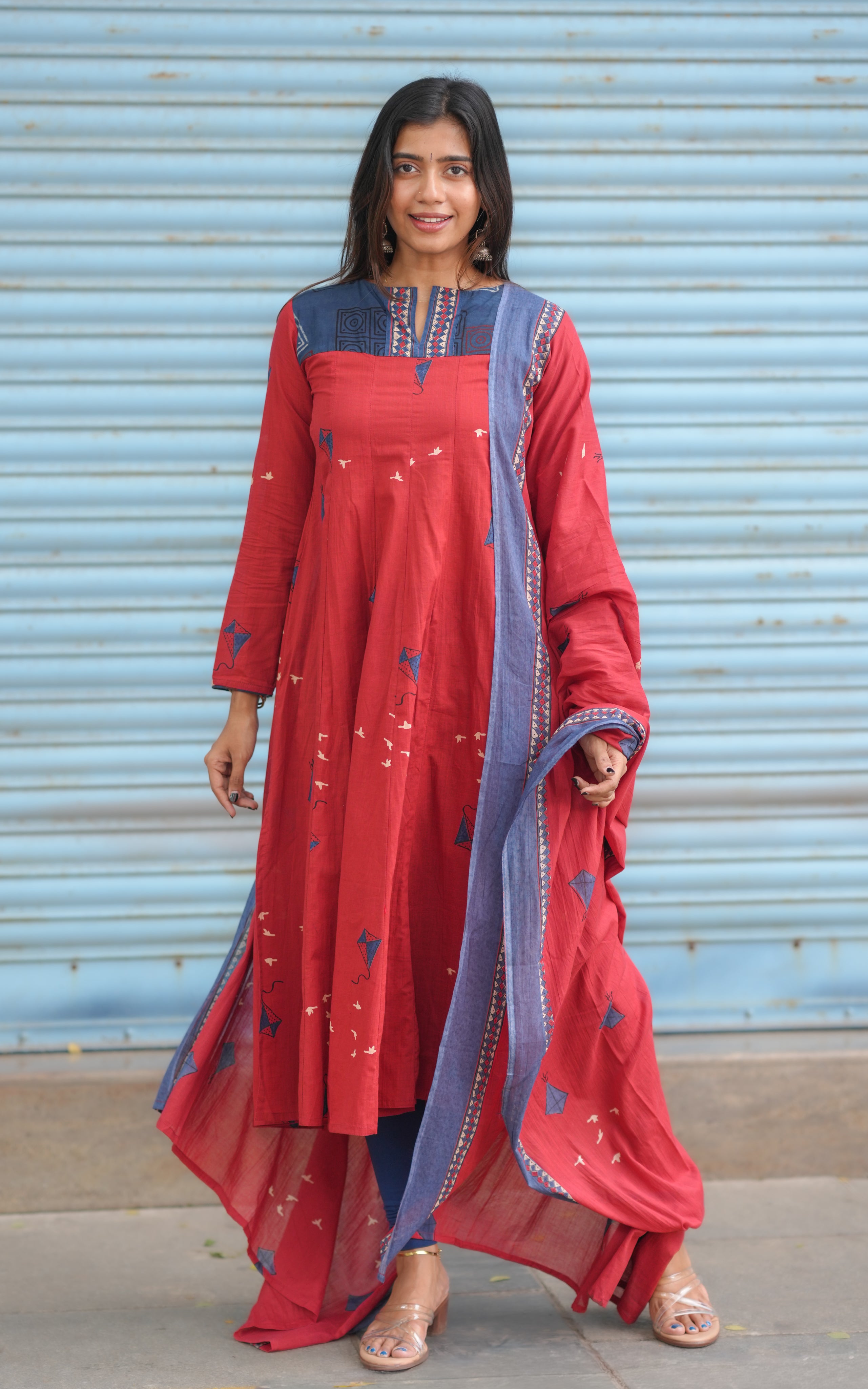 Prasilla Maroon (Kurti+Dupatta)