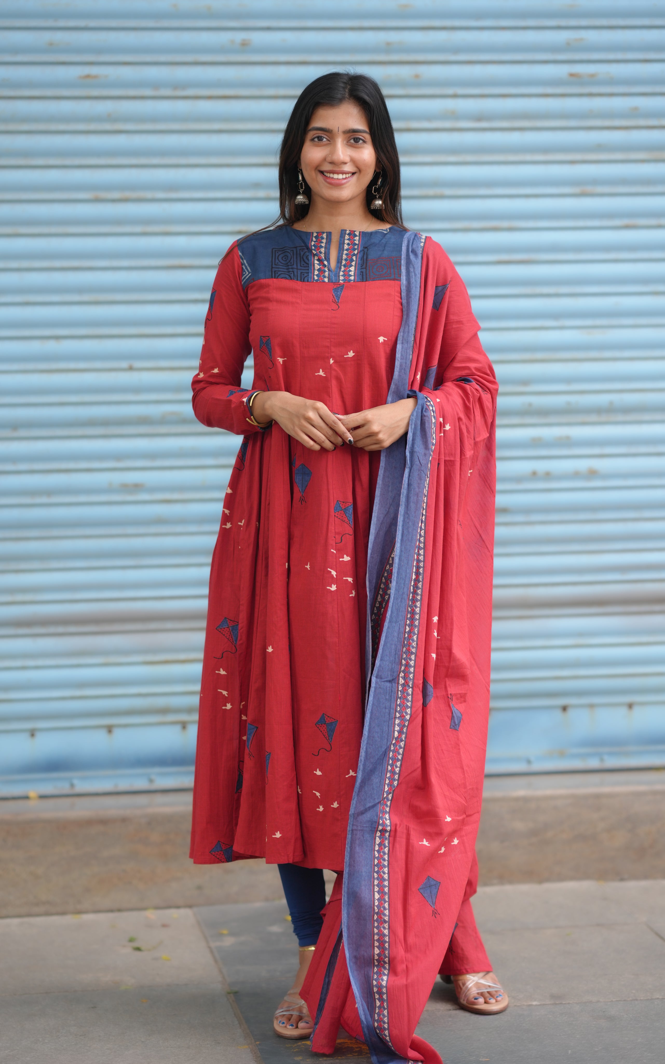 Prasilla Maroon (Kurti+Dupatta)