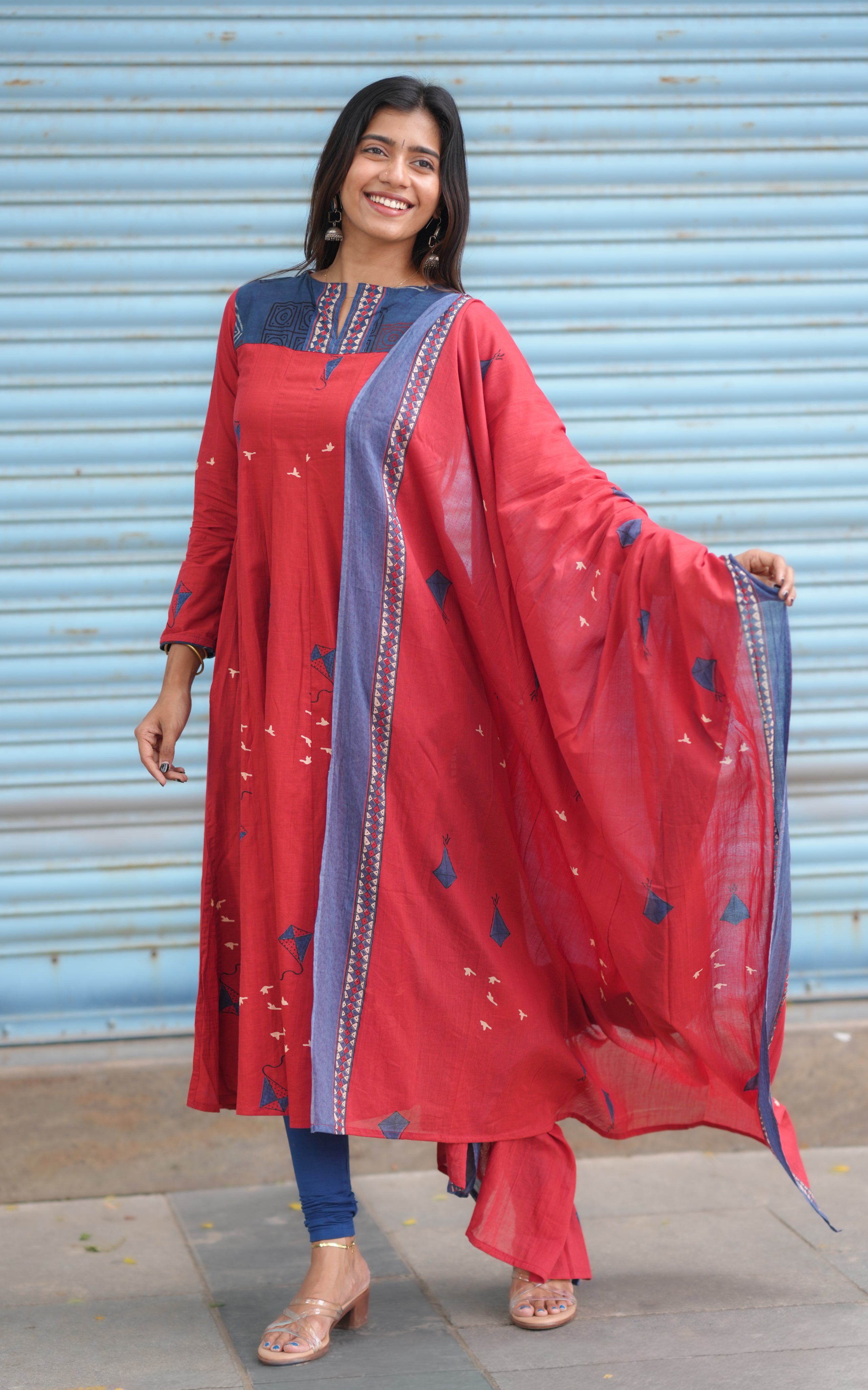Prasilla Maroon (Kurti+Dupatta)