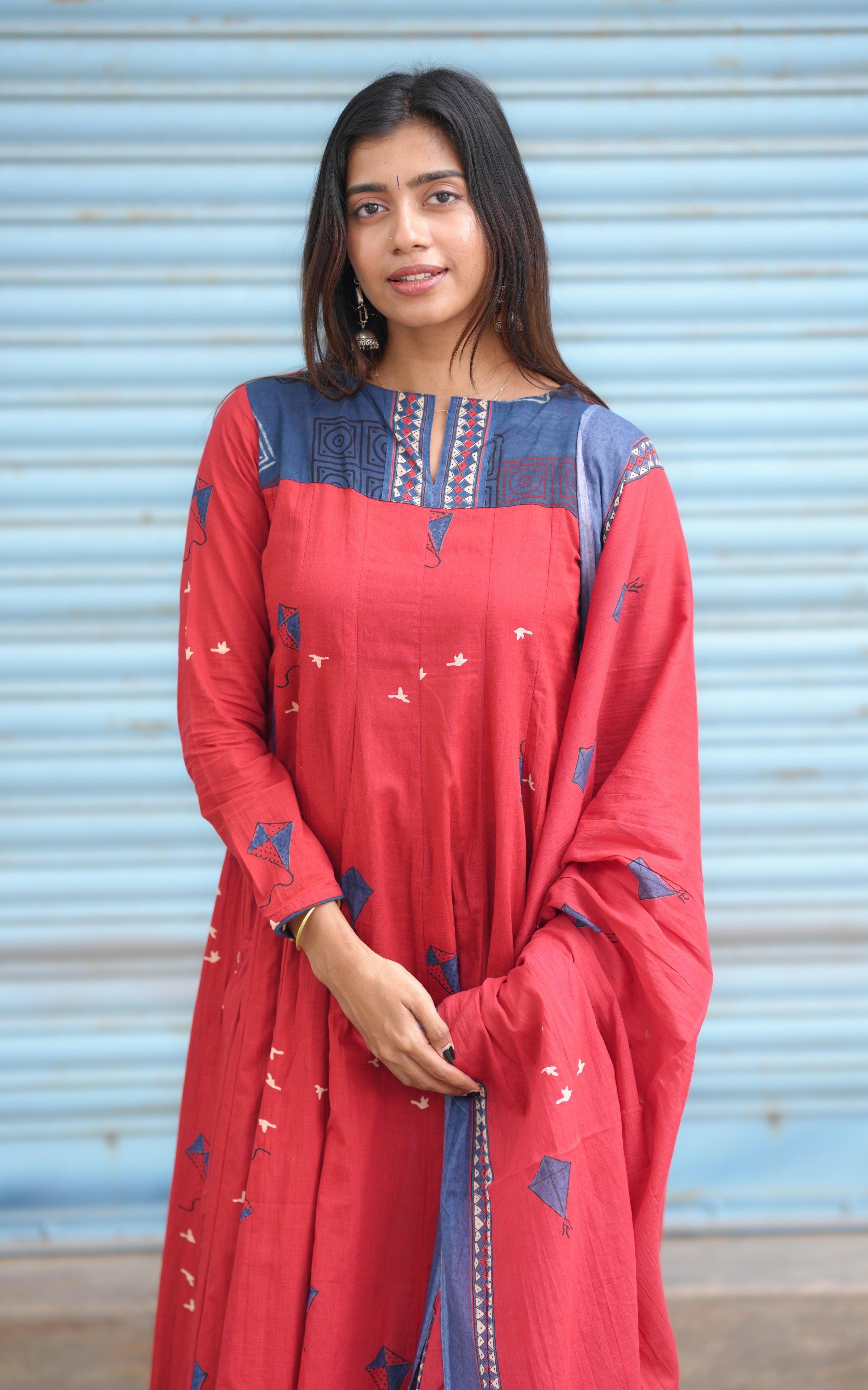 Prasilla Maroon (Kurti+Dupatta)