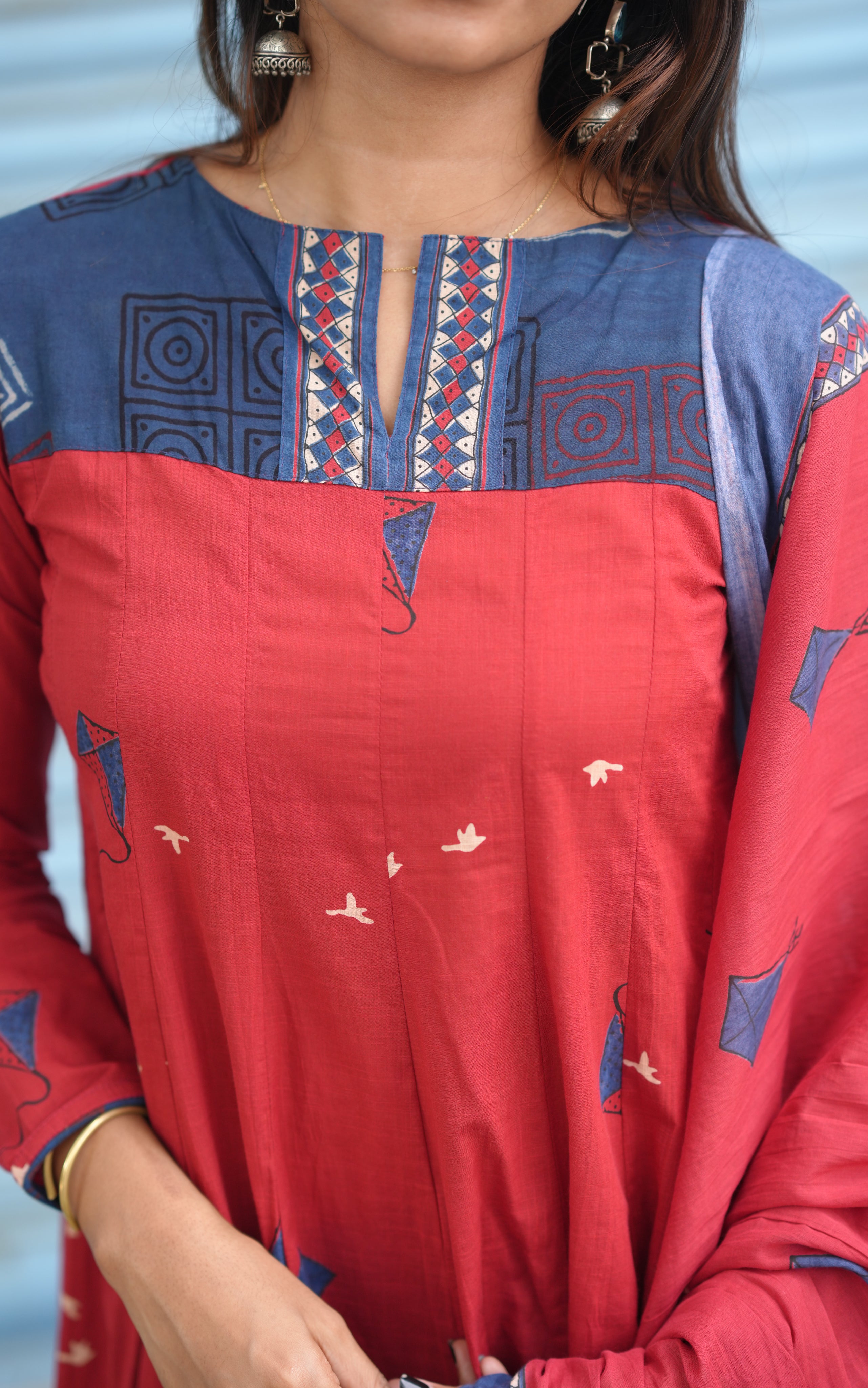 Prasilla Maroon (Kurti+Dupatta)