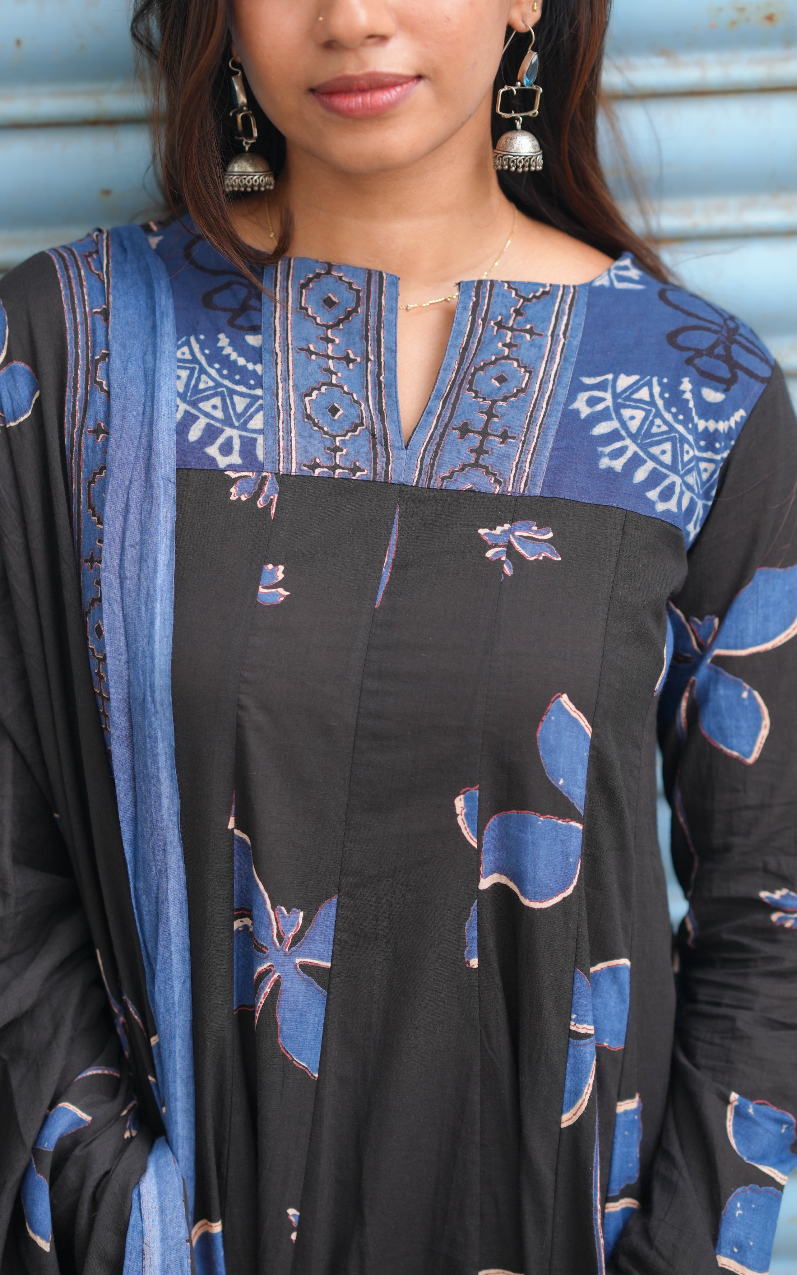 Indigo Fever Black (Kurti+Dupatta)