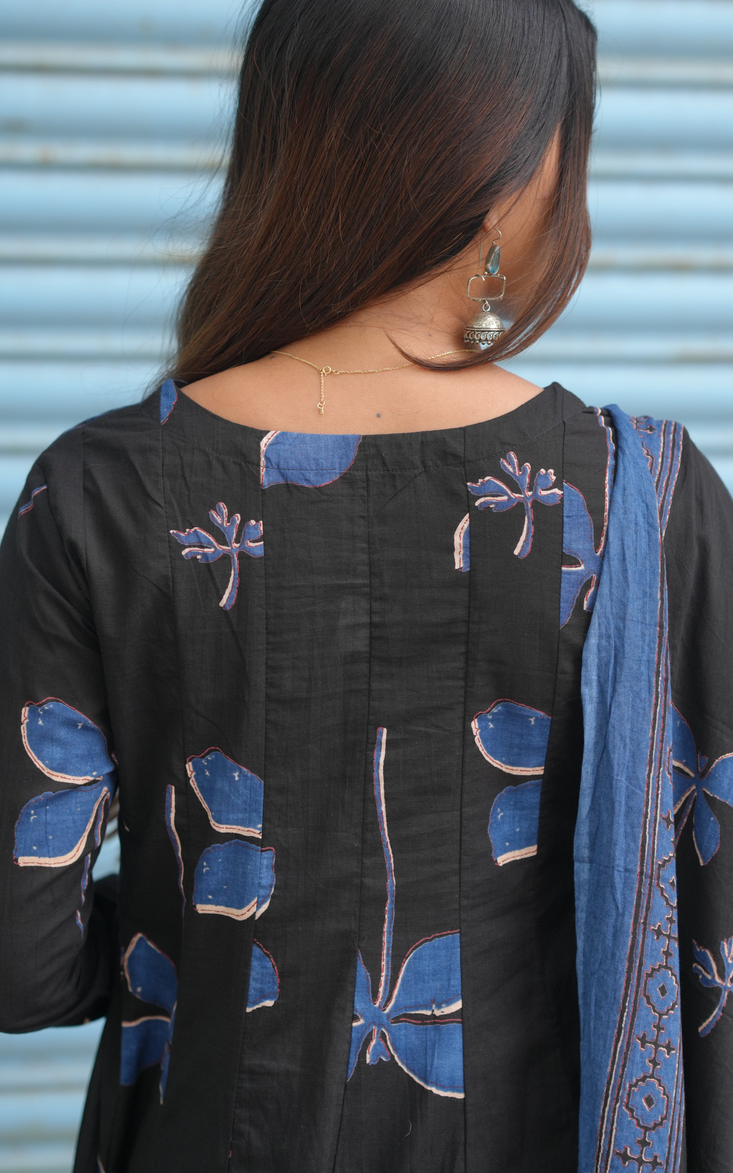 Indigo Fever Black (Kurti+Dupatta)