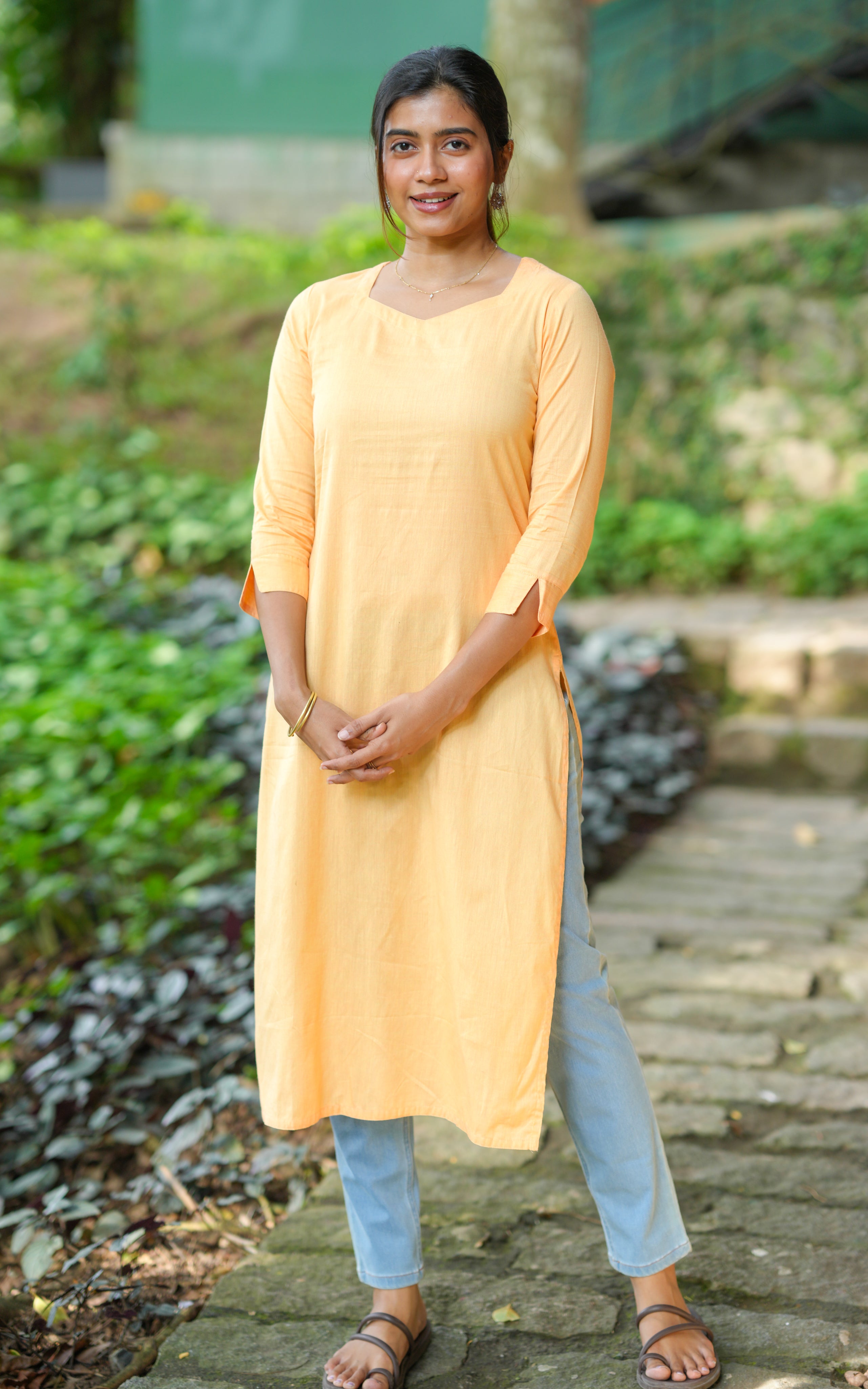 A beautifully crafted ethnic outfit blending elegance and everyday comfort, perfect for festive or casual moments