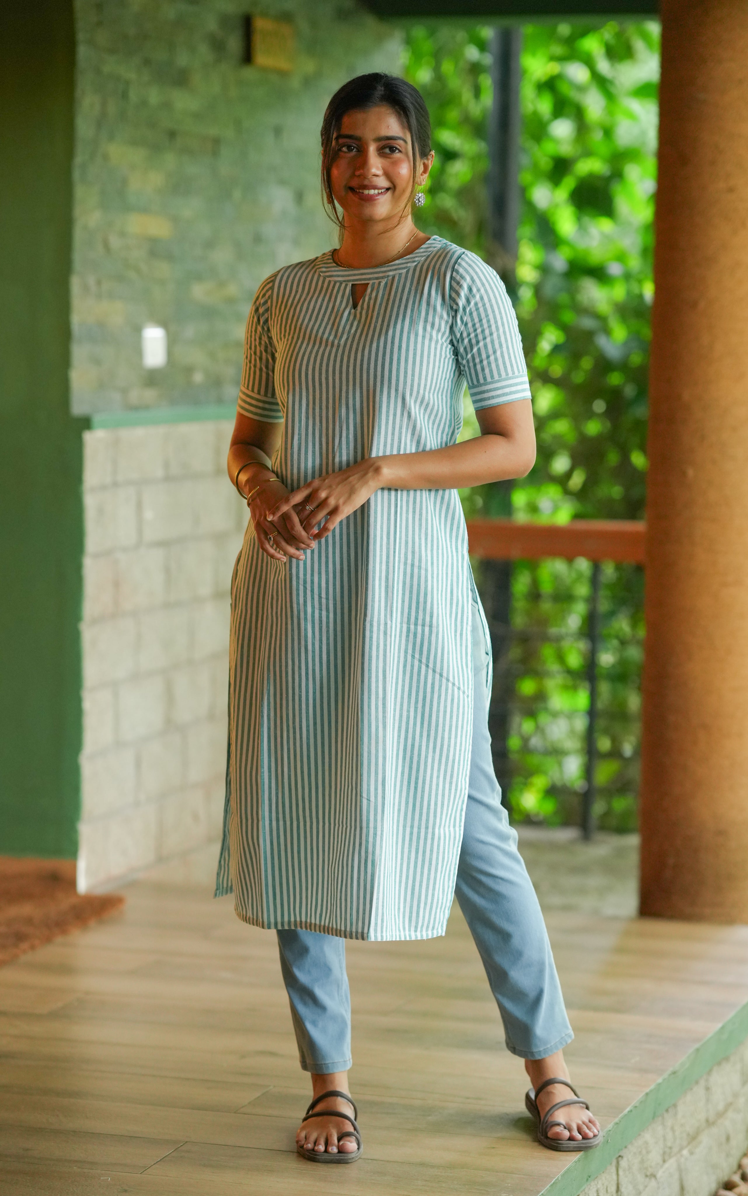 Designed for all-day wear, this ethnic dress adds a refined touch to your everyday wardrobe