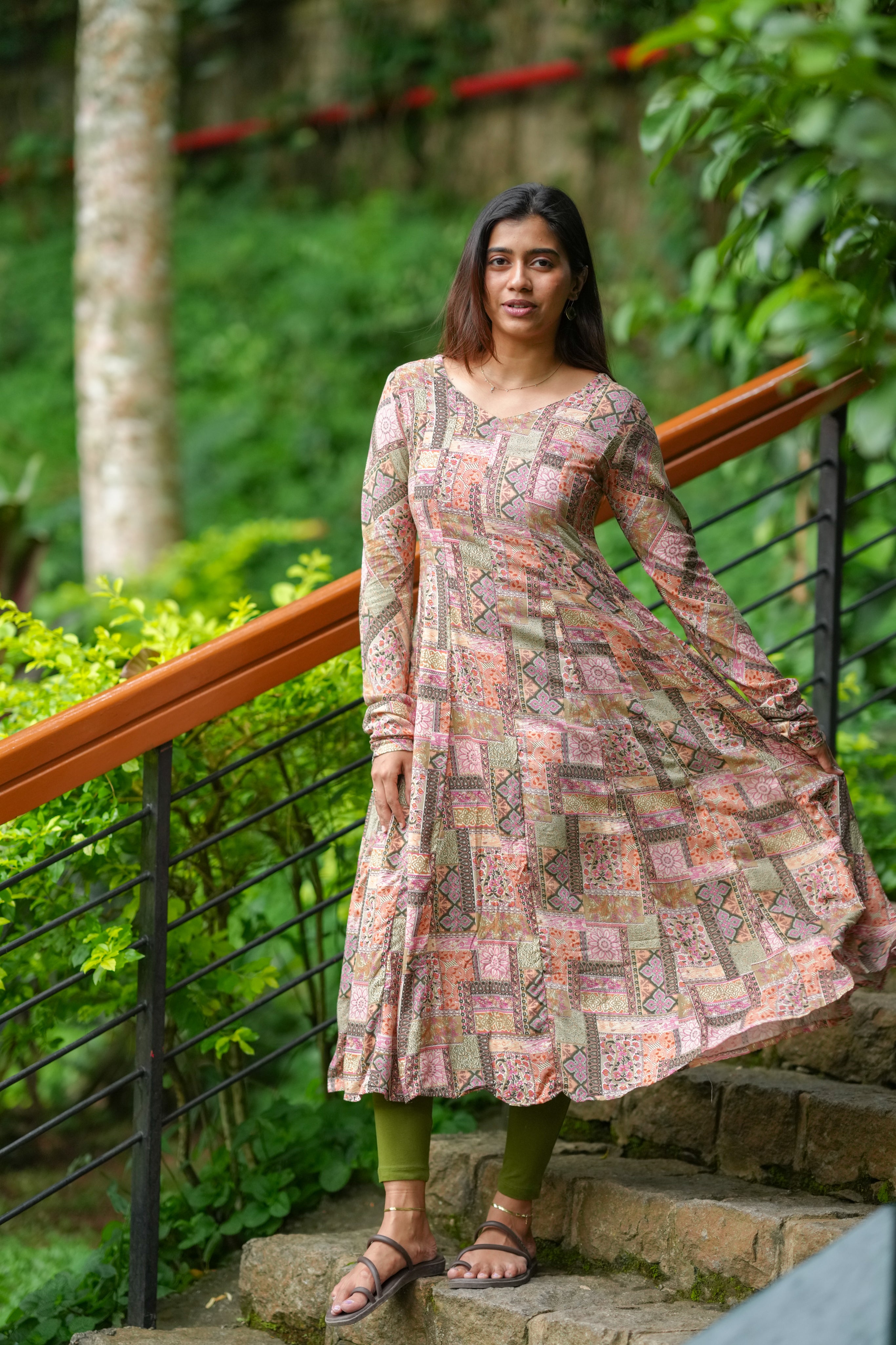 Cotton Anarkali kurti for casual wear
