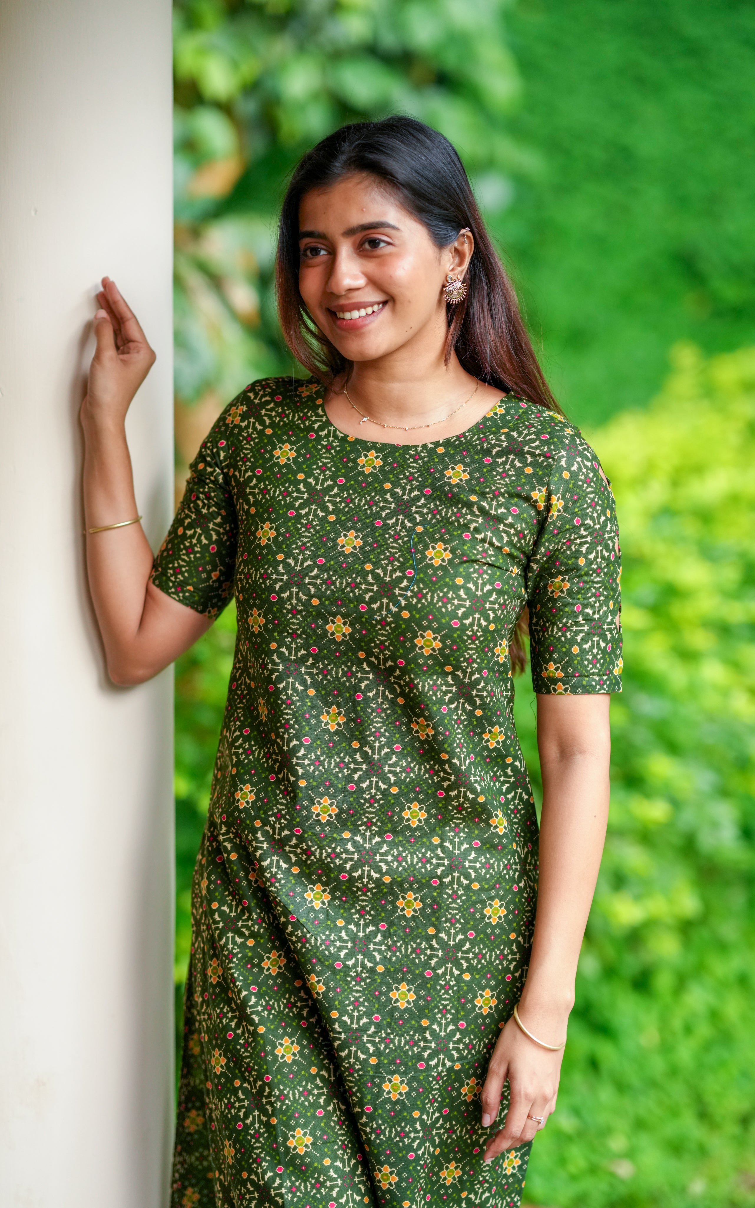 Printed straight-fit kurti