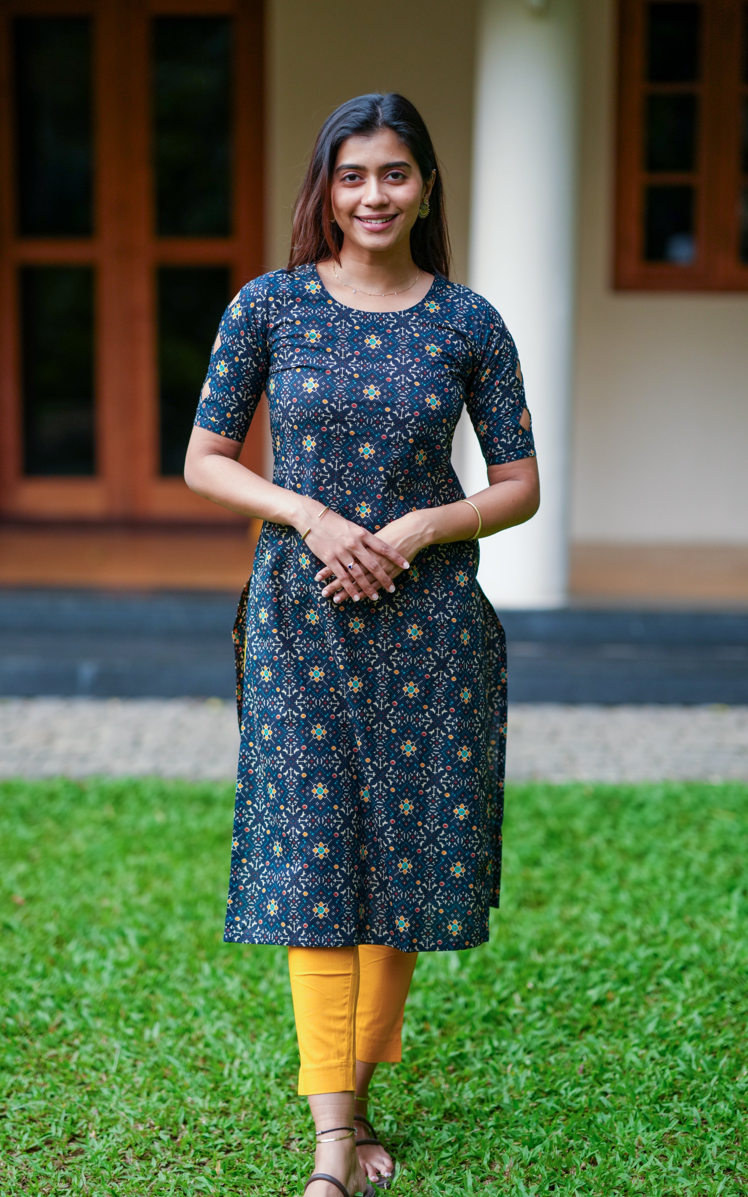 A beautifully crafted ethnic outfit blending elegance and everyday comfort, perfect for festive or casual moments