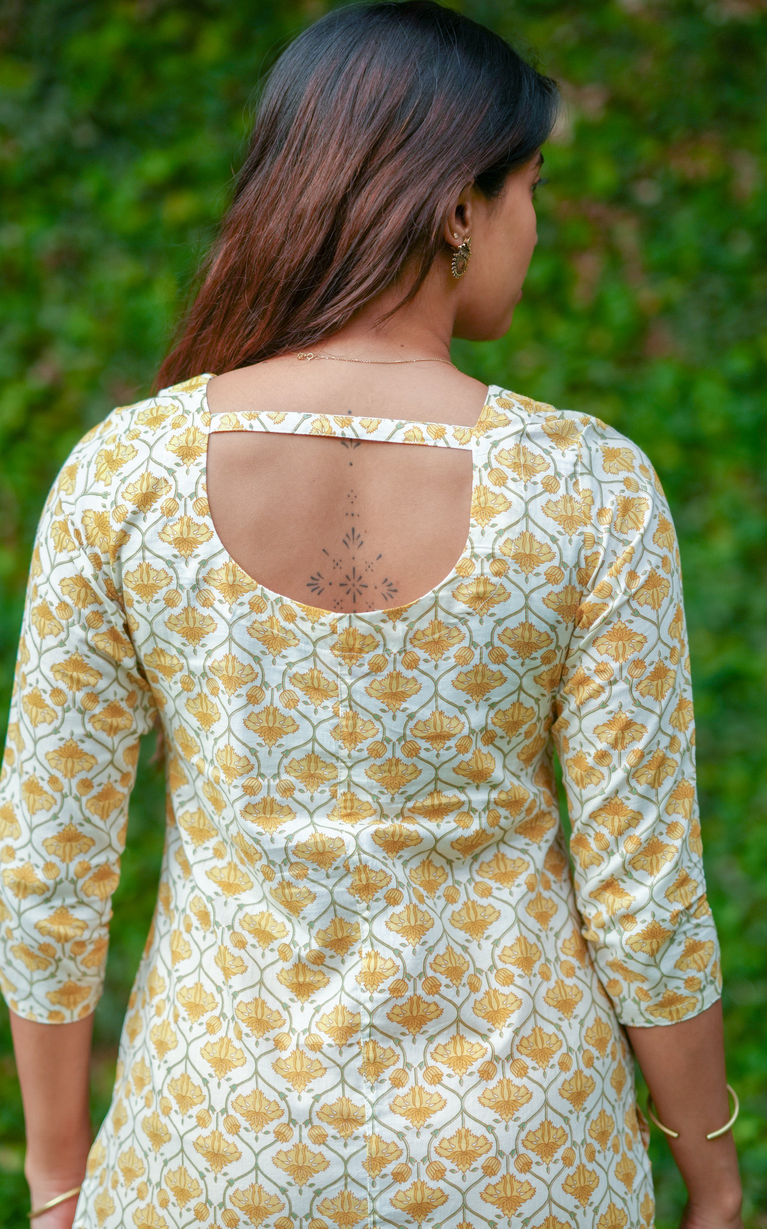 Designed for all-day wear, this ethnic dress adds a refined touch to your everyday wardrobe
