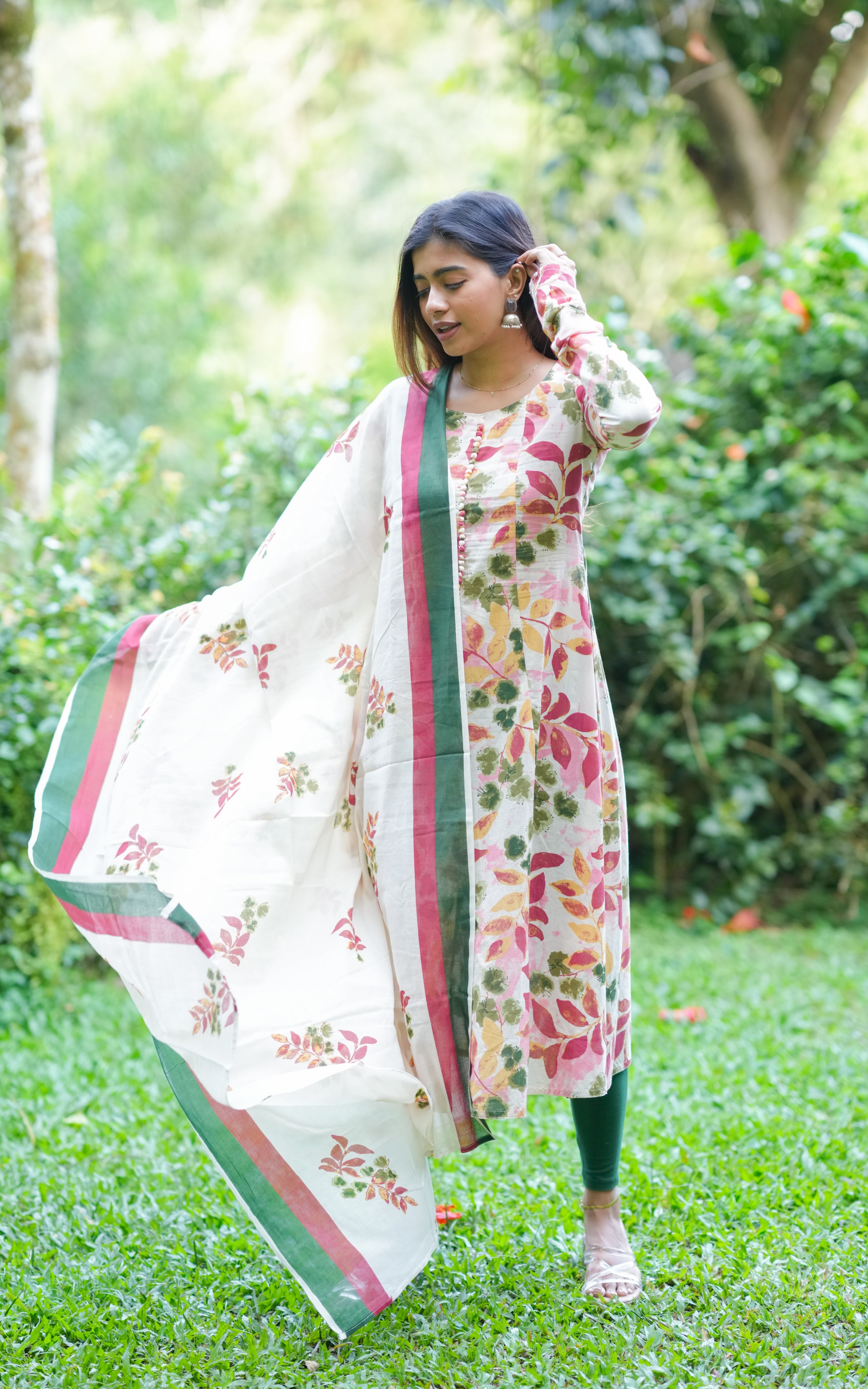 Printed A-line cotton kurti
