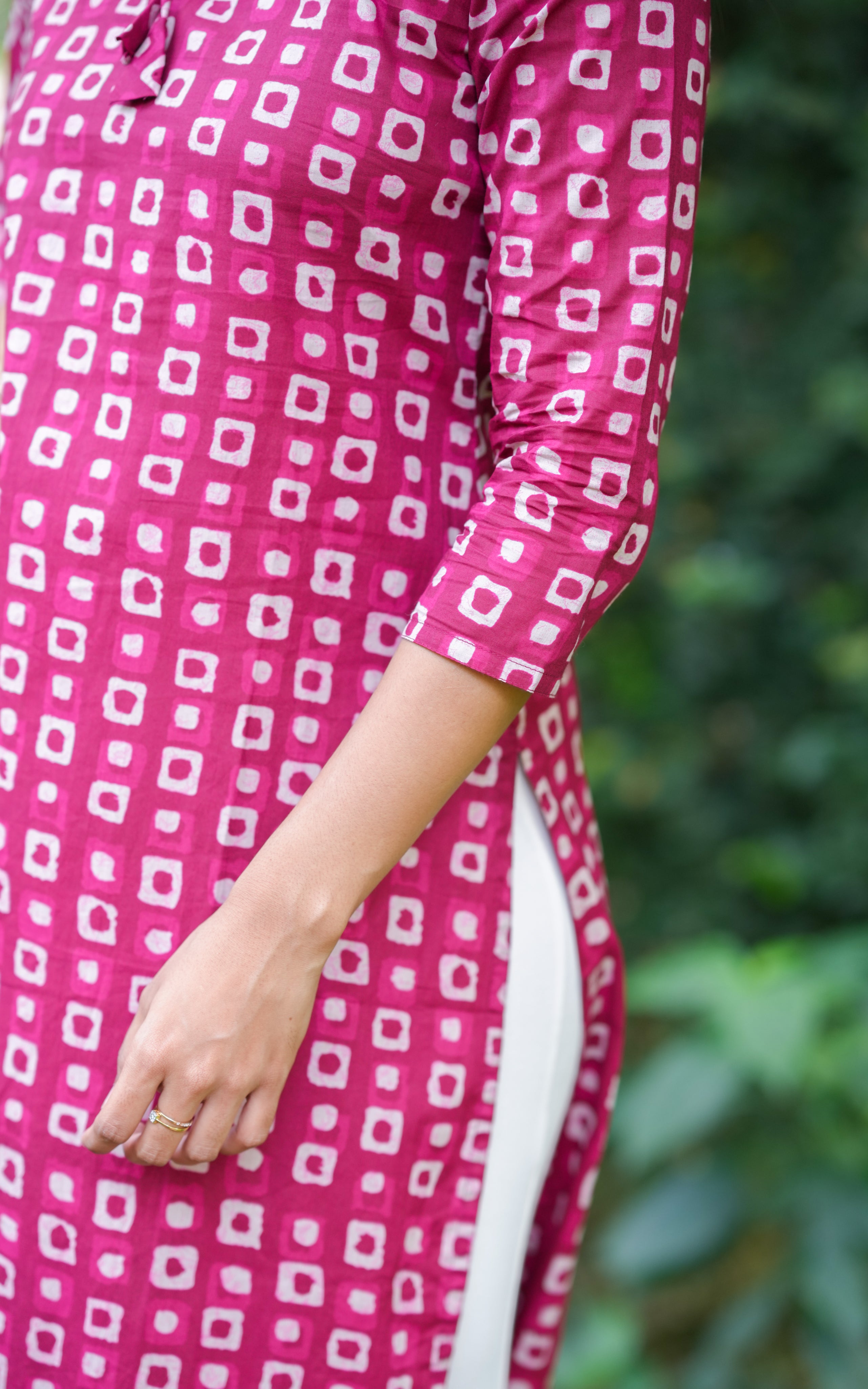 magenta color kurti