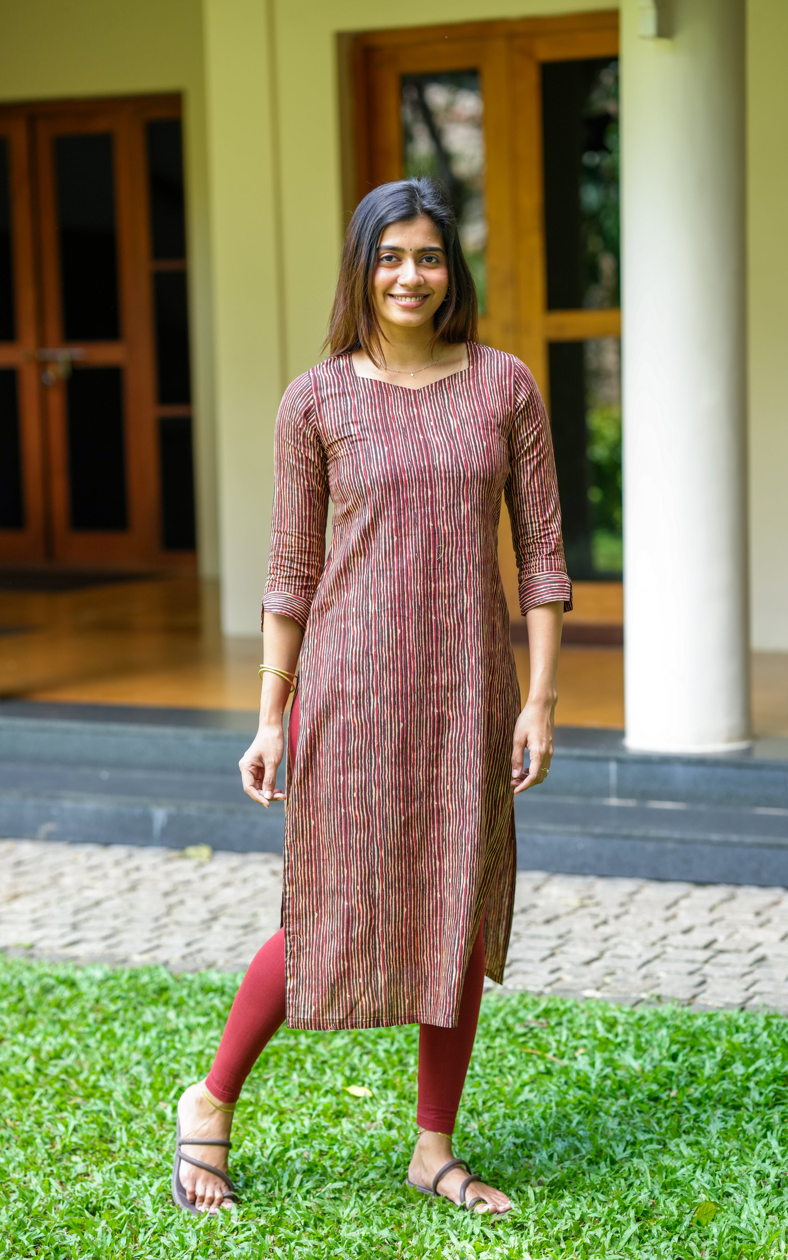 Straight-cut kurti.