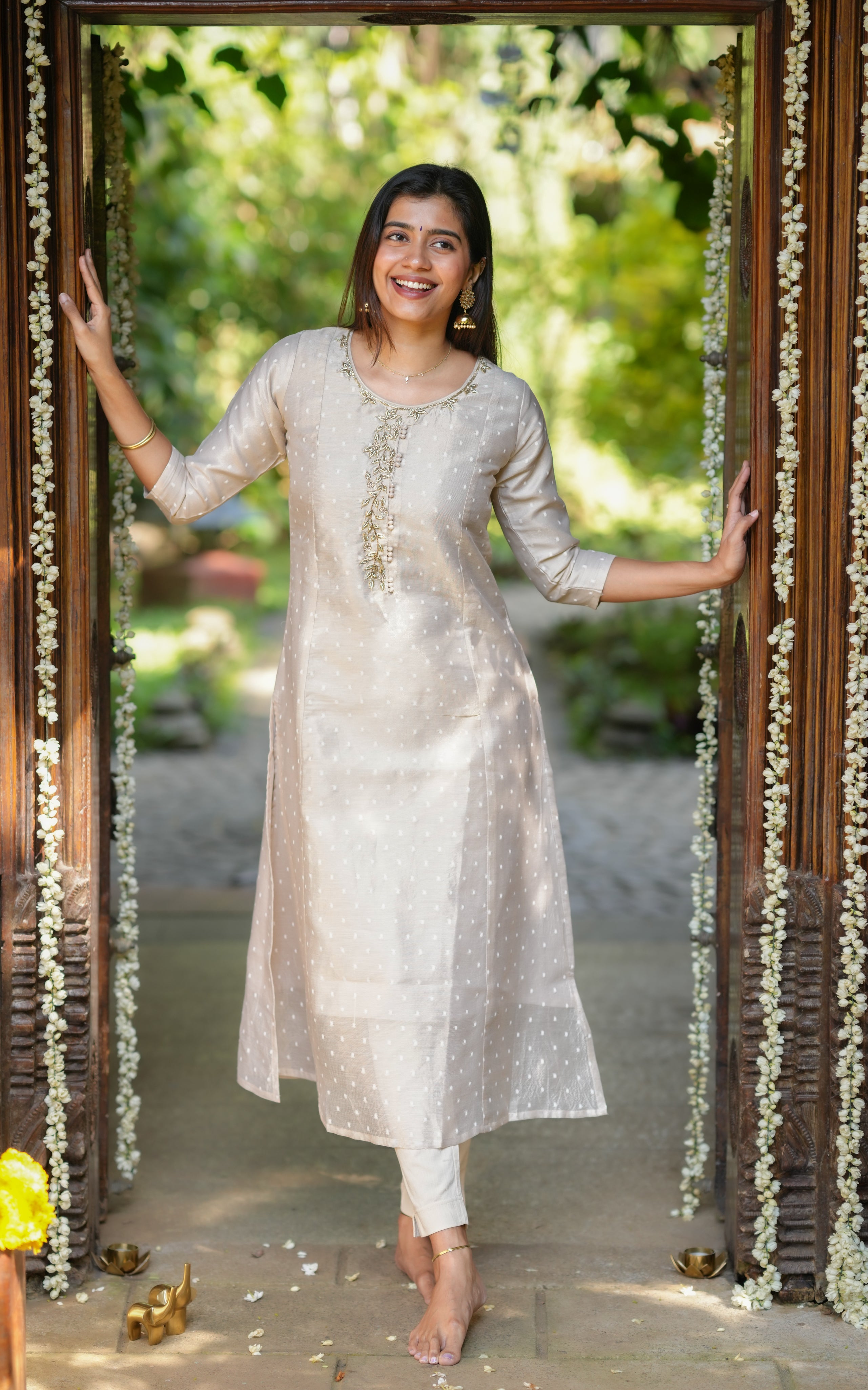A-line kurti with side silt