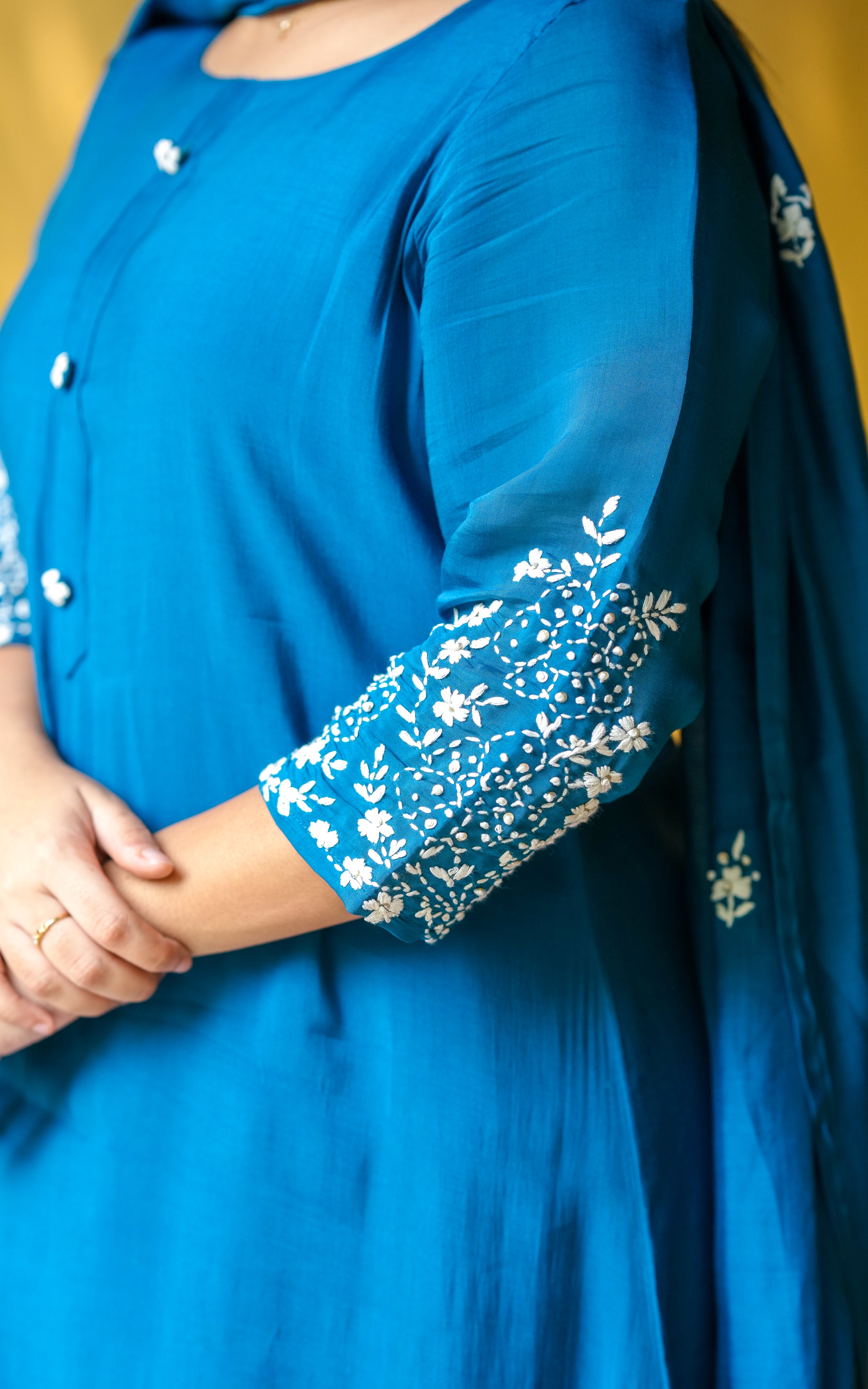 A-line kurti with round neck