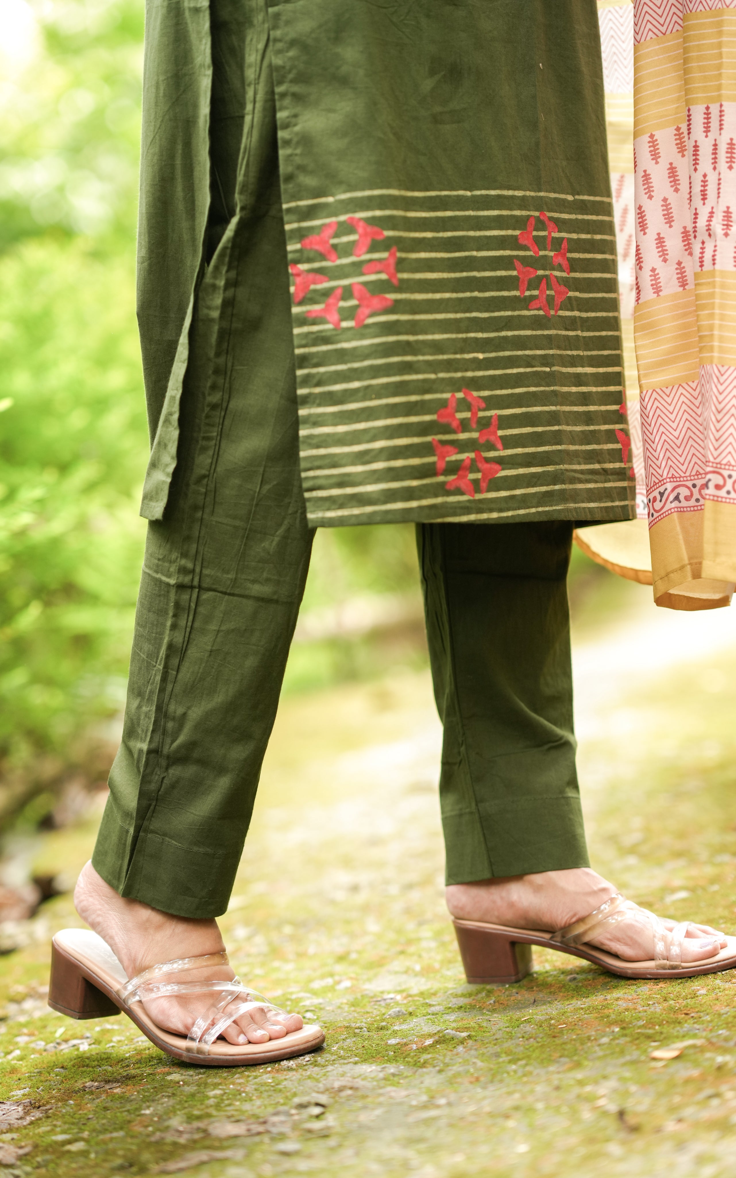 Straight kurti with dupatta and pants