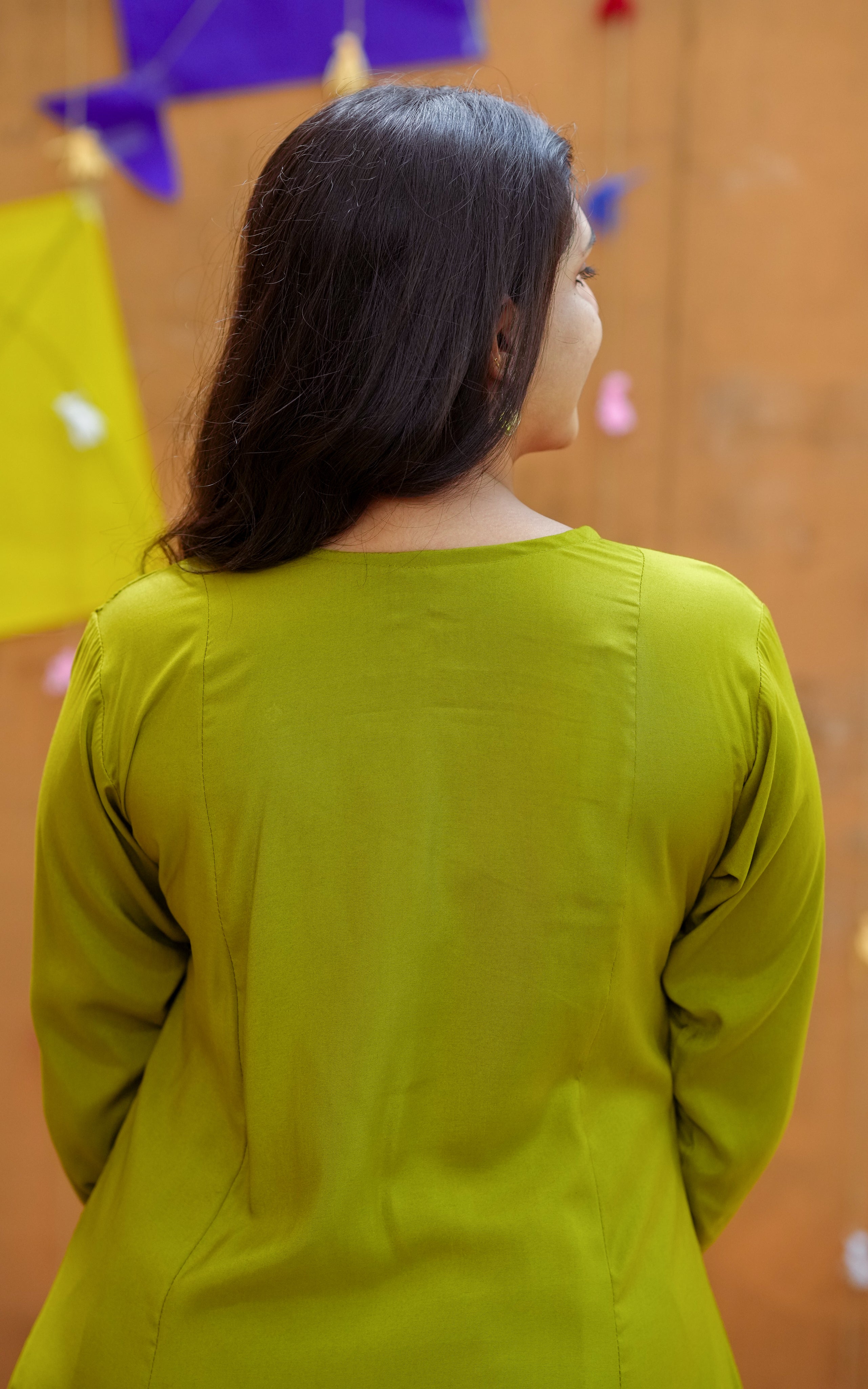  Art Silk Aline kurti set