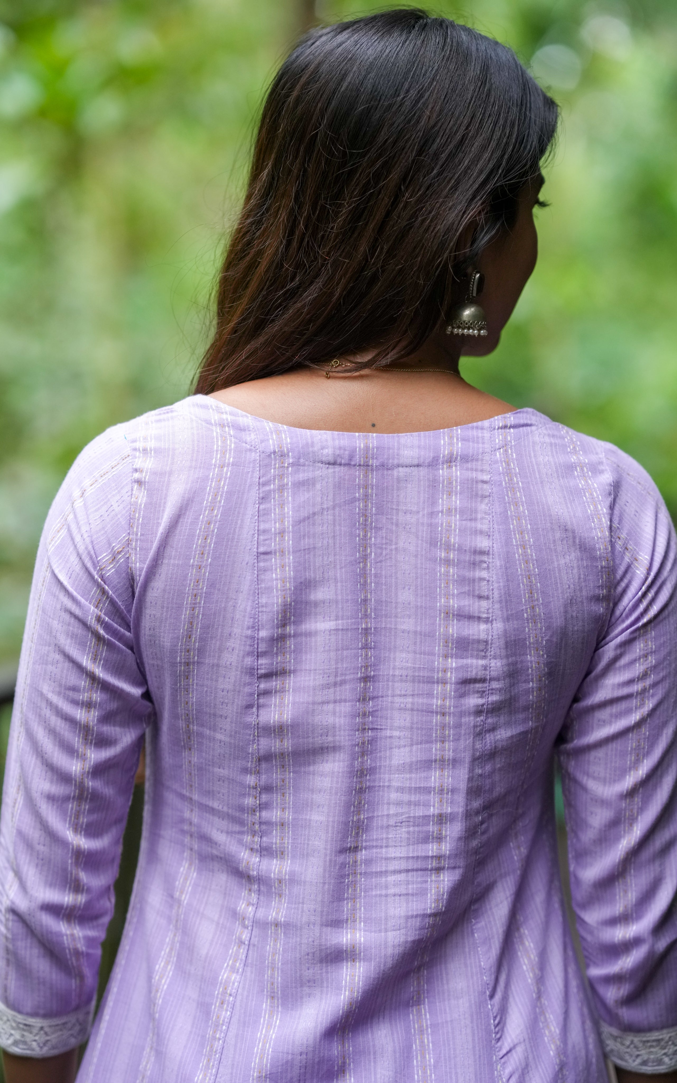 A-line kurti with 3/4 sleeves