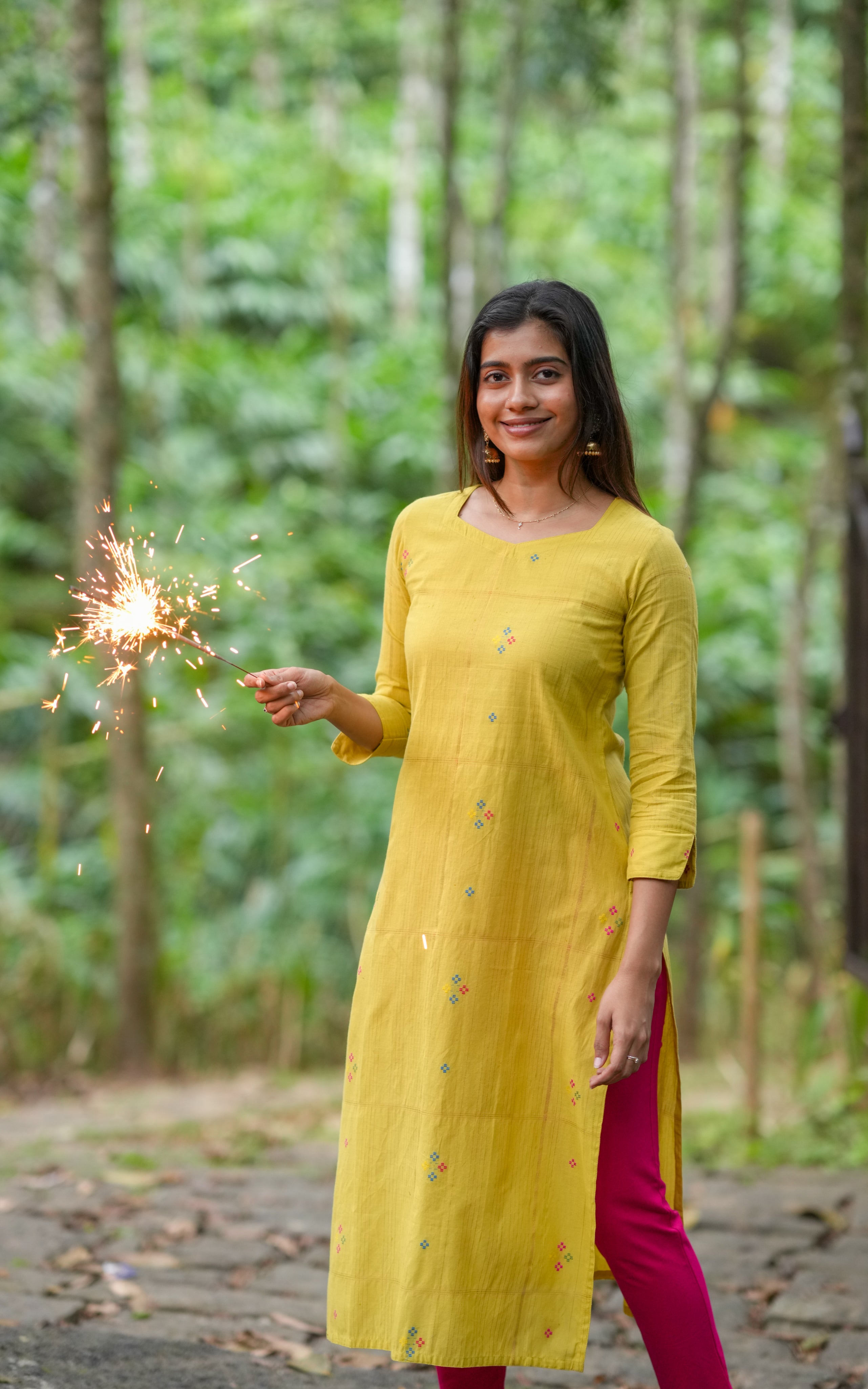 Straight-cut kurti.