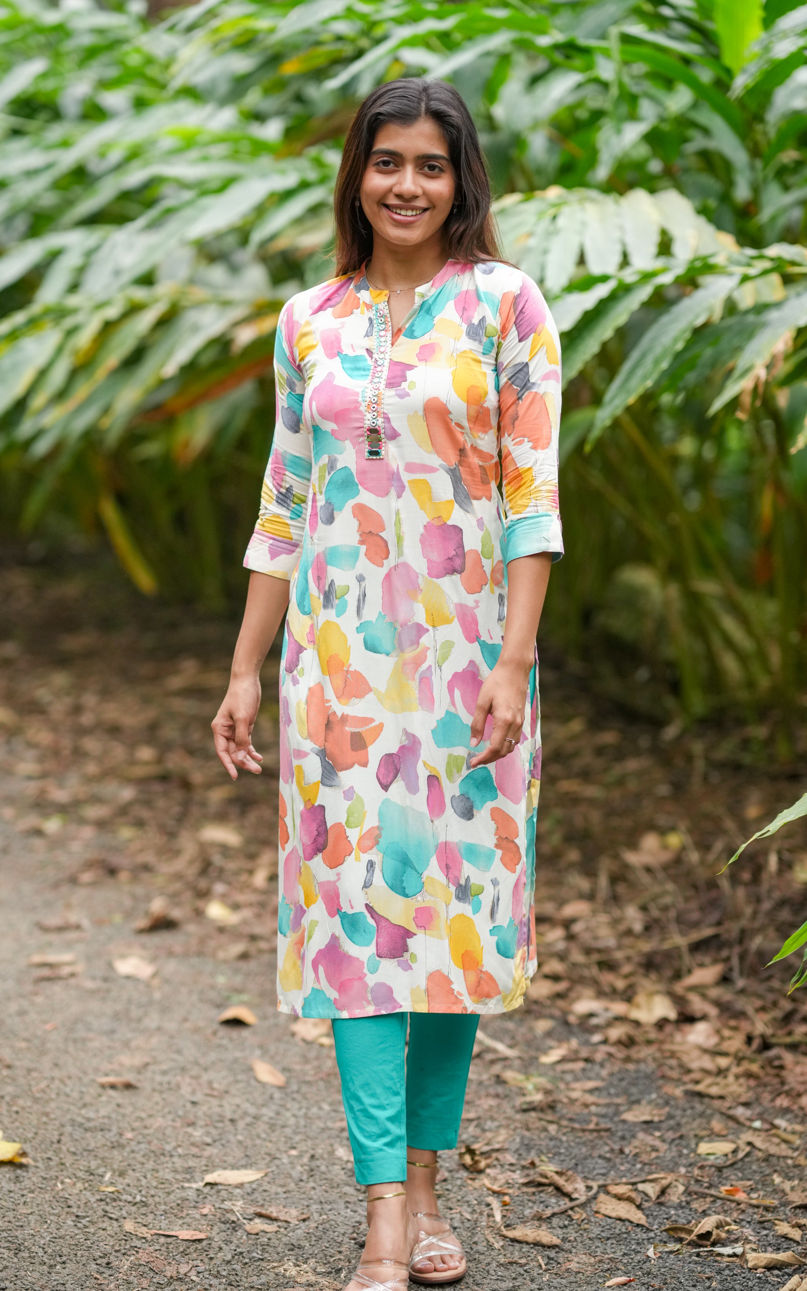 Straight-cut kurti.