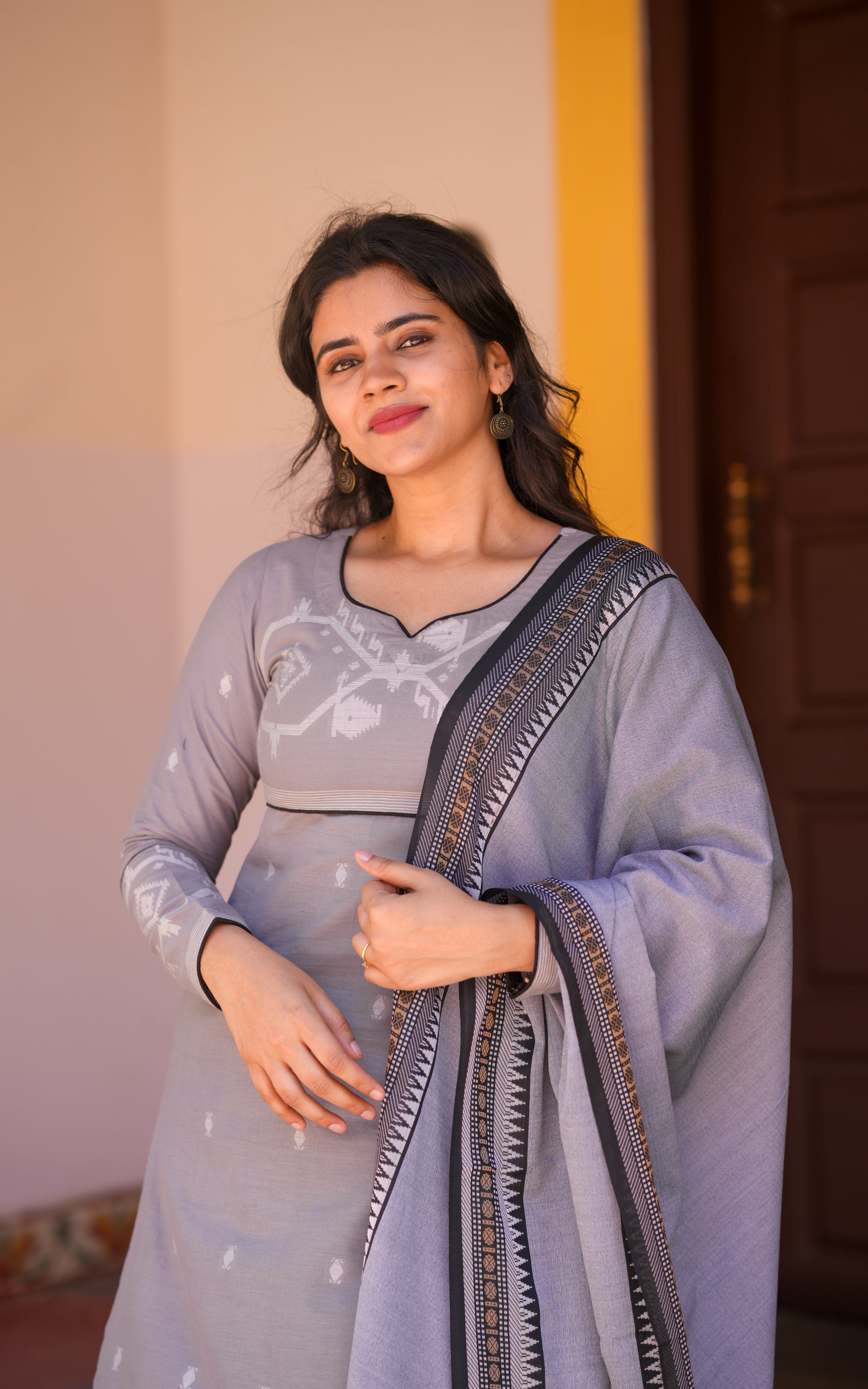Nerida Grey (Kurti+Dupatta)