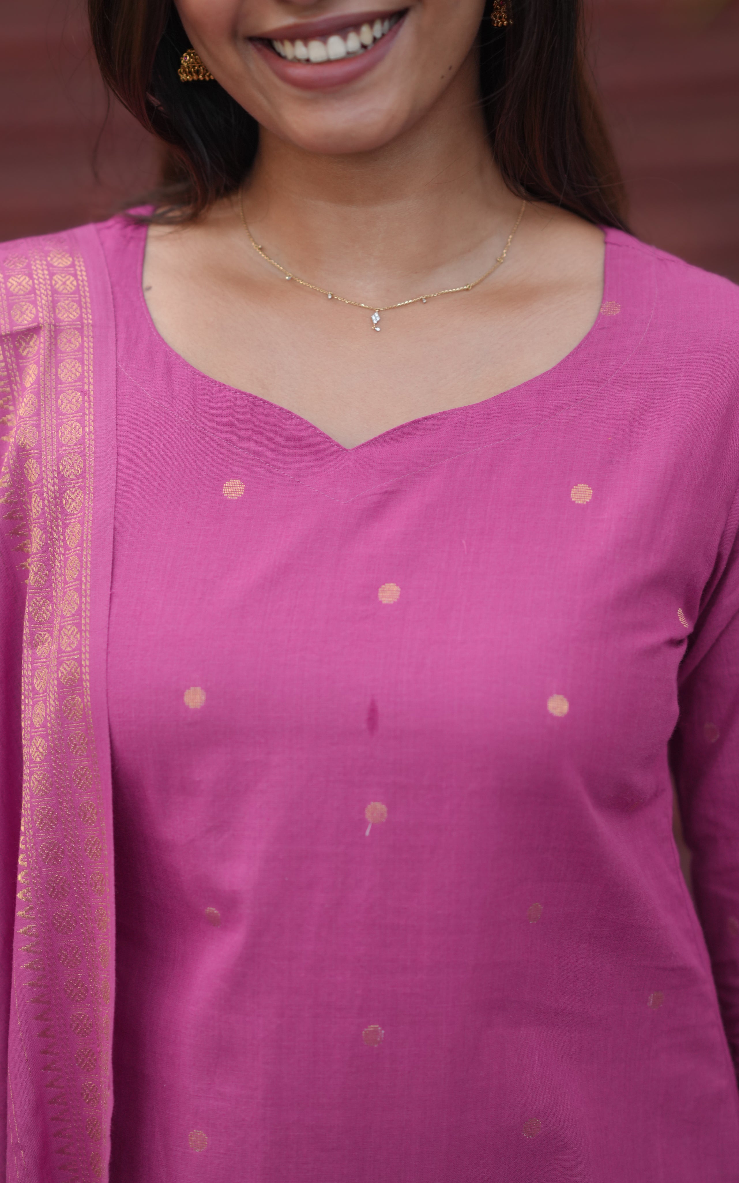 Farah Onion Pink (Kurti+Pani+Dupatta)