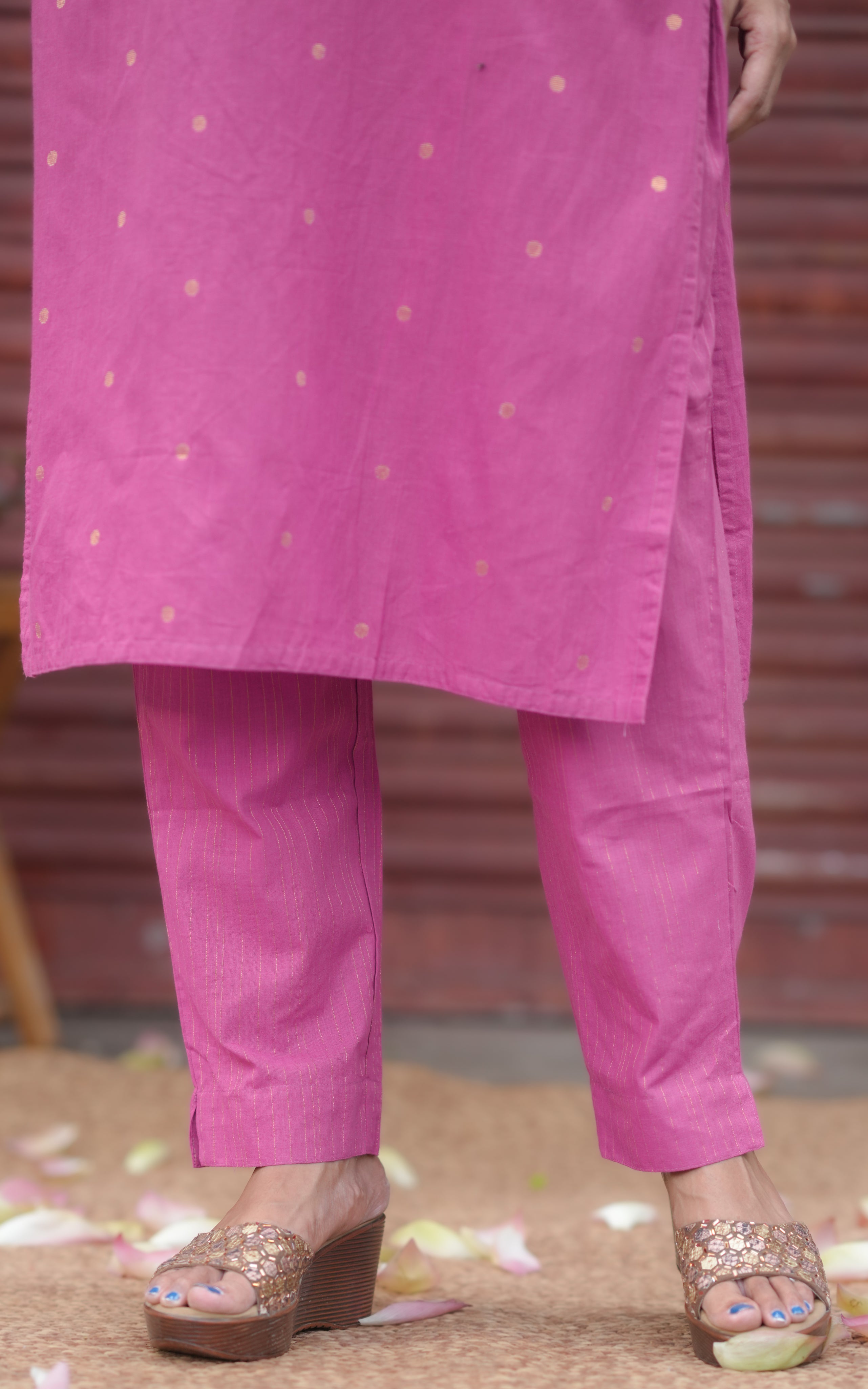 Farah Onion Pink (Kurti+Pani+Dupatta)