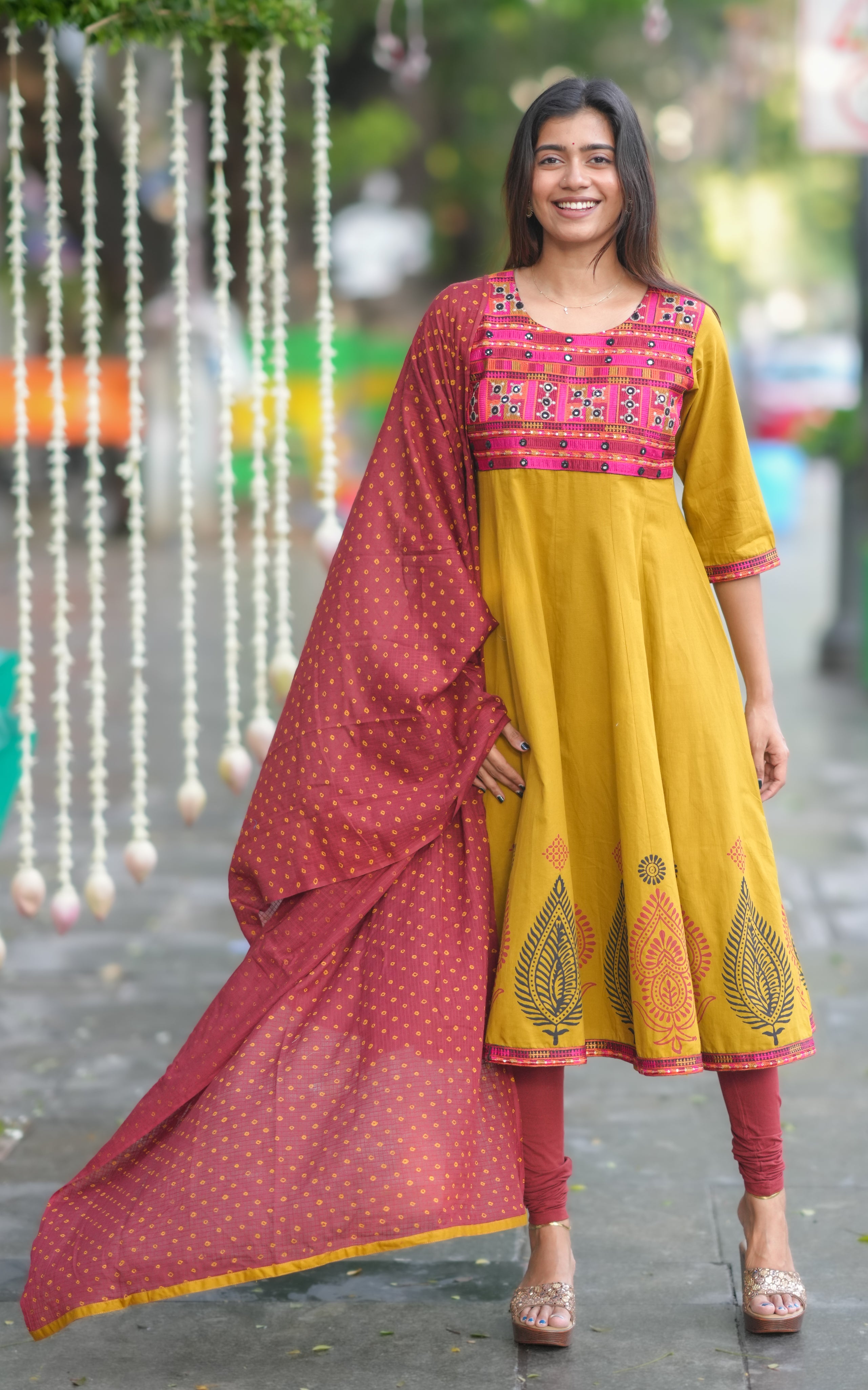 Poongkodi Mastard (Kurti+Dupatta)