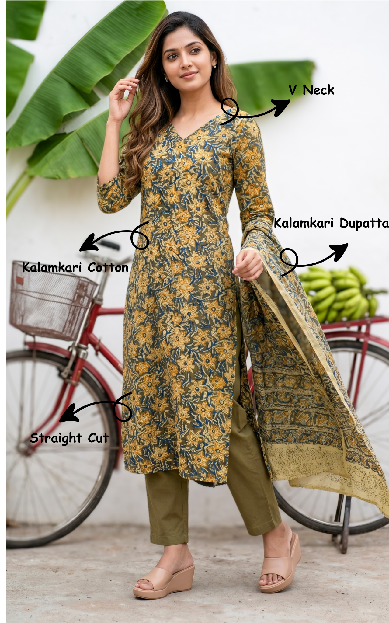 Casual Kalamkari Cotton Kurti Women