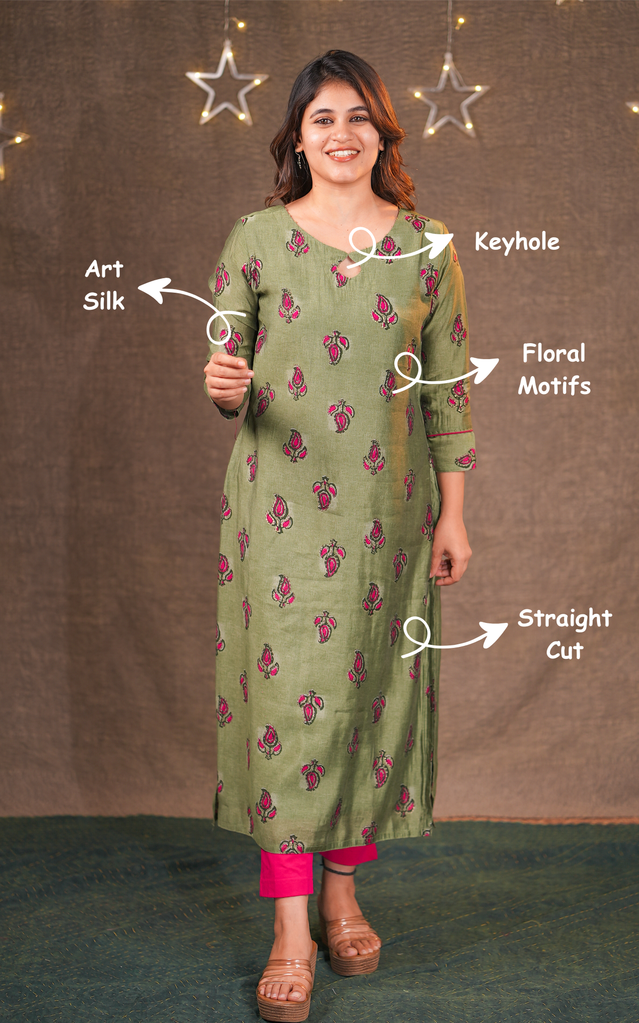 Green color kurti
