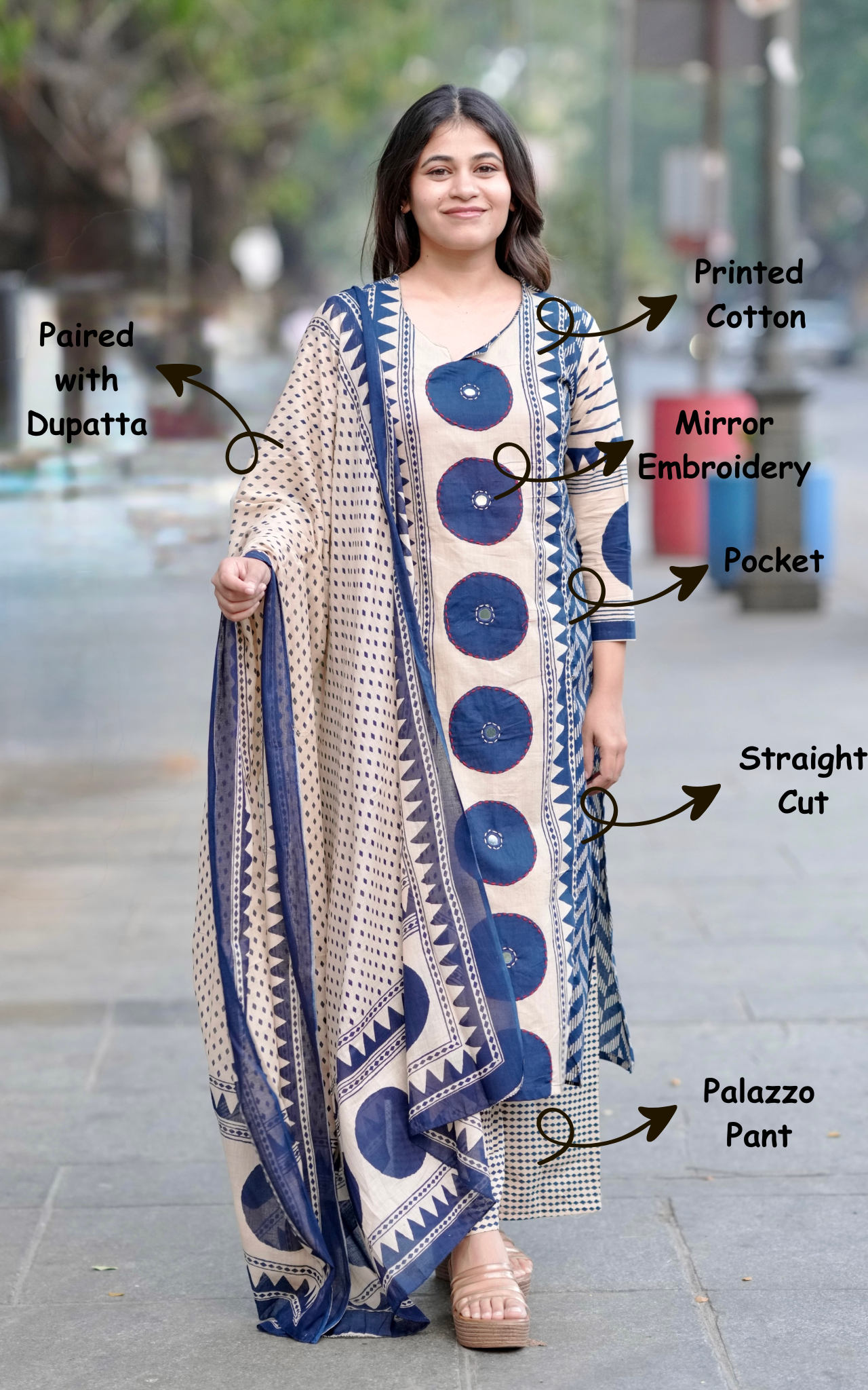 Traditional Cotton Kurti Set for Women