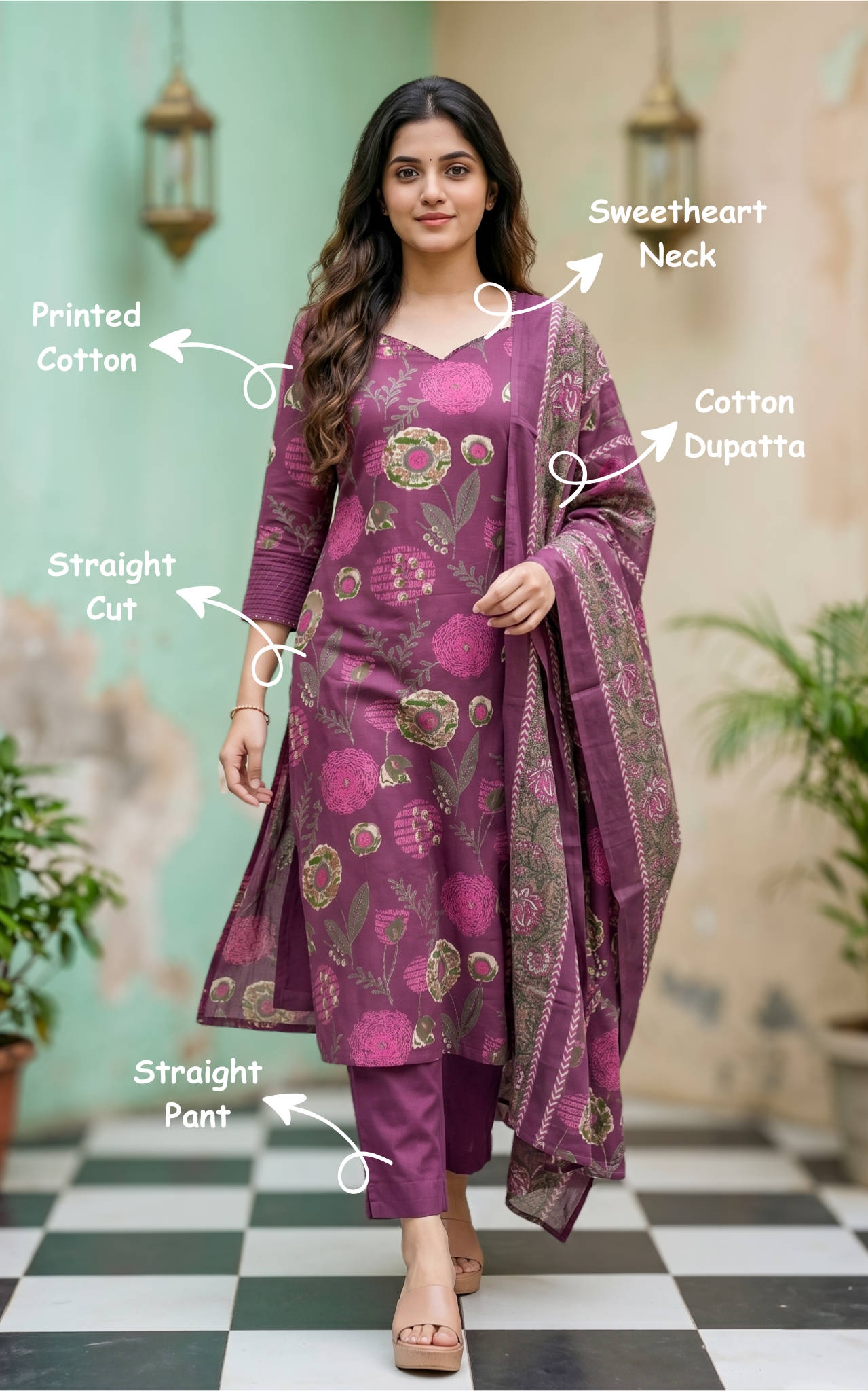 Comfortable and breathable cotton kurti set