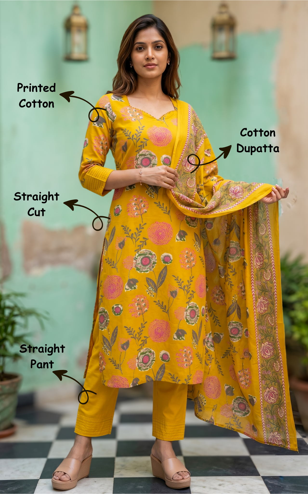 Breathable cotton summer kurti for women