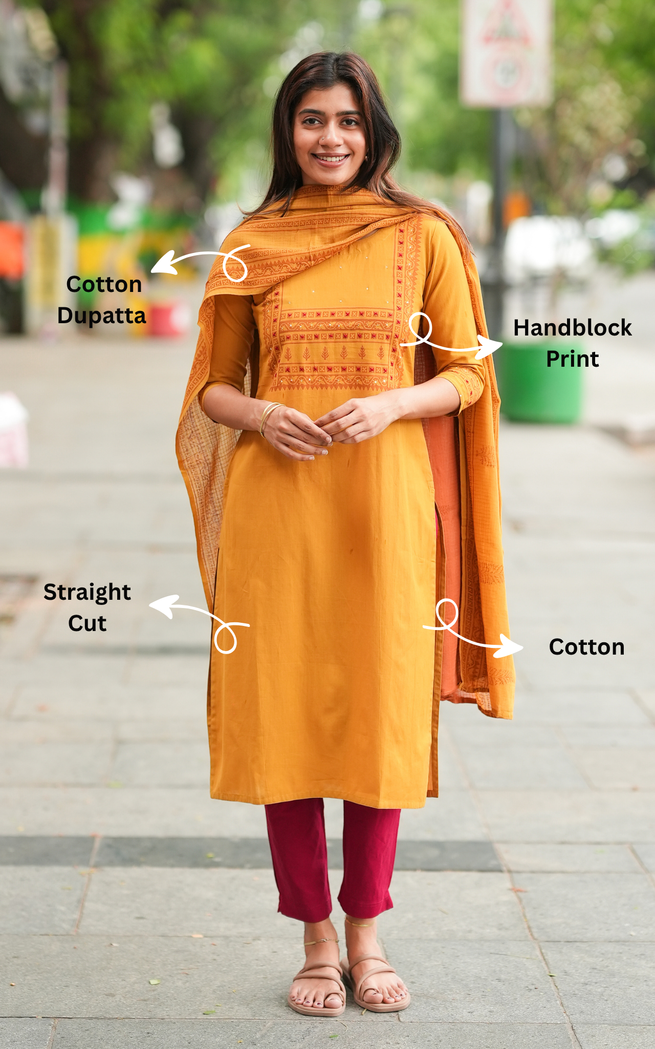 Traditional handblock print cotton kurti