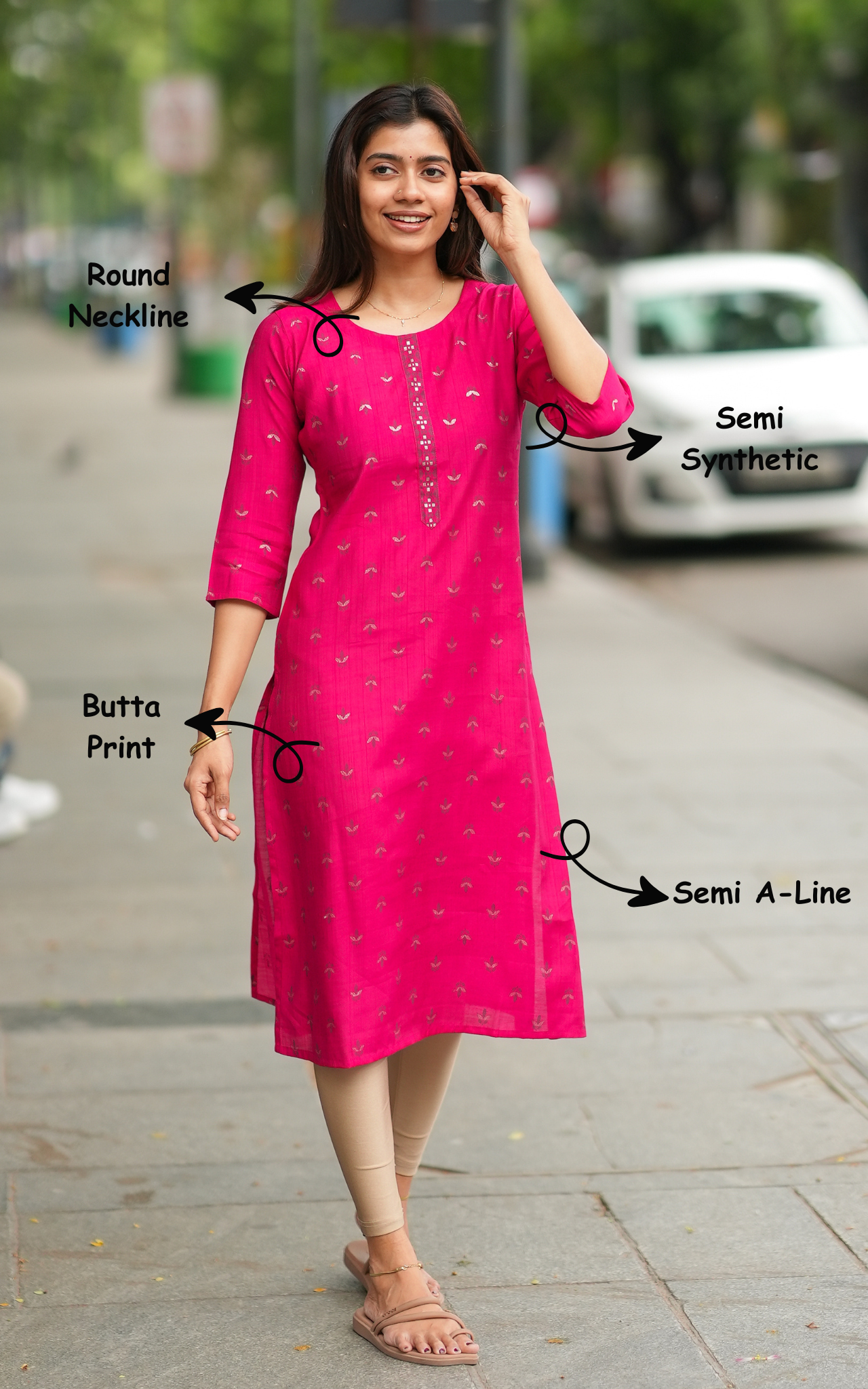 Elegant semi Aline ethnic kurti