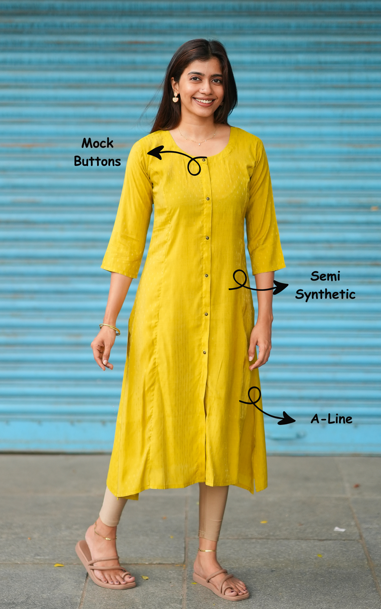 Trendy side slit ethnic kurti