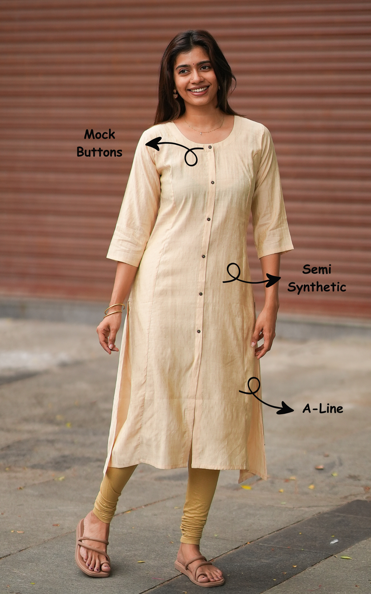 Office wear semi synthetic kurti for women